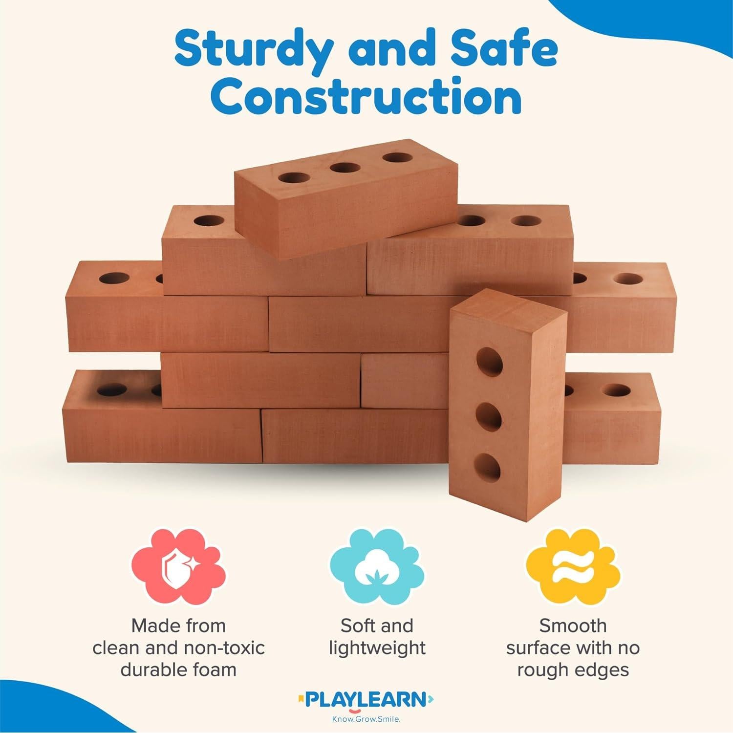 Bloques de Construcción de Espuma Playlearn - 50 Piezas para Niños