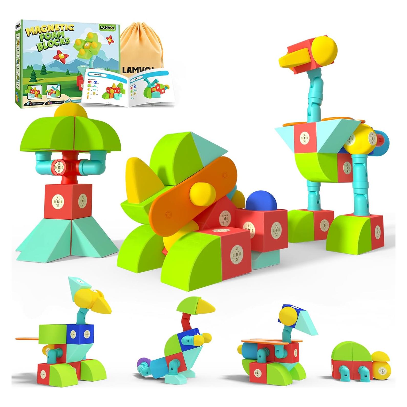 Bloques Magnéticos de Espuma Lavmol 34pcs Juguetes Sensoriales