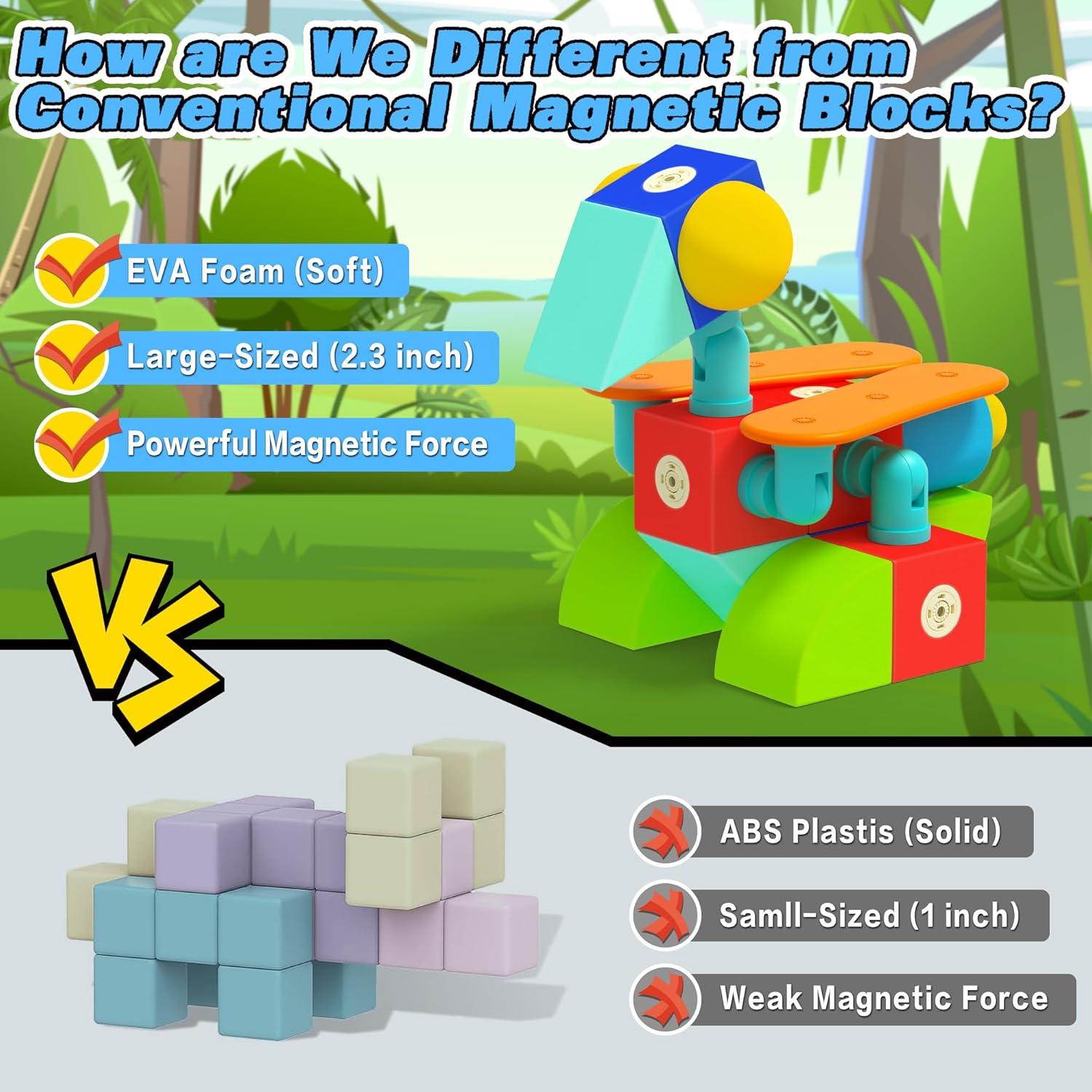 Bloques Magnéticos de Espuma Lavmol 34pcs Juguetes Sensoriales