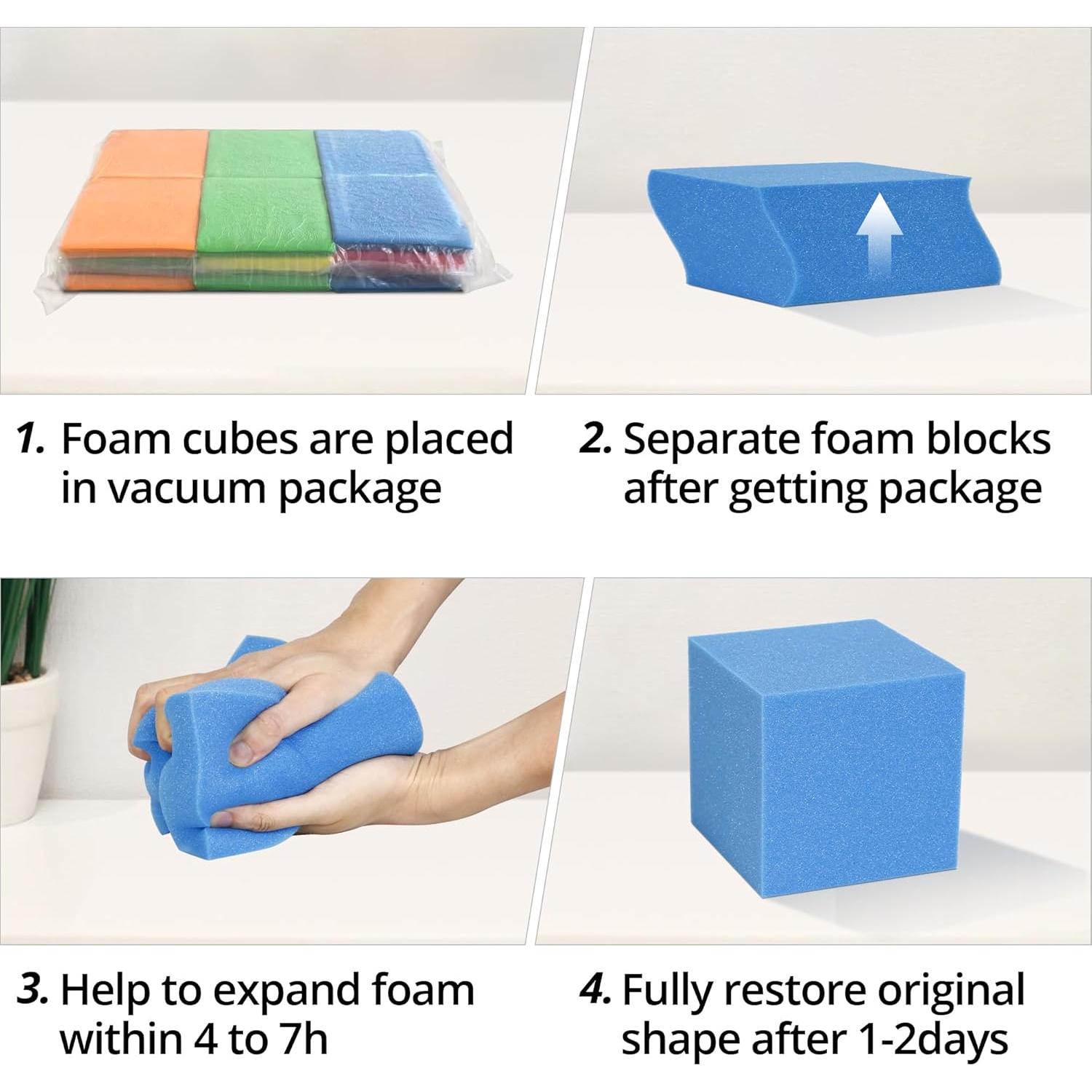 Cubos de Espuma INCLAKE 144 pcs 15cm Retardantes de Llama