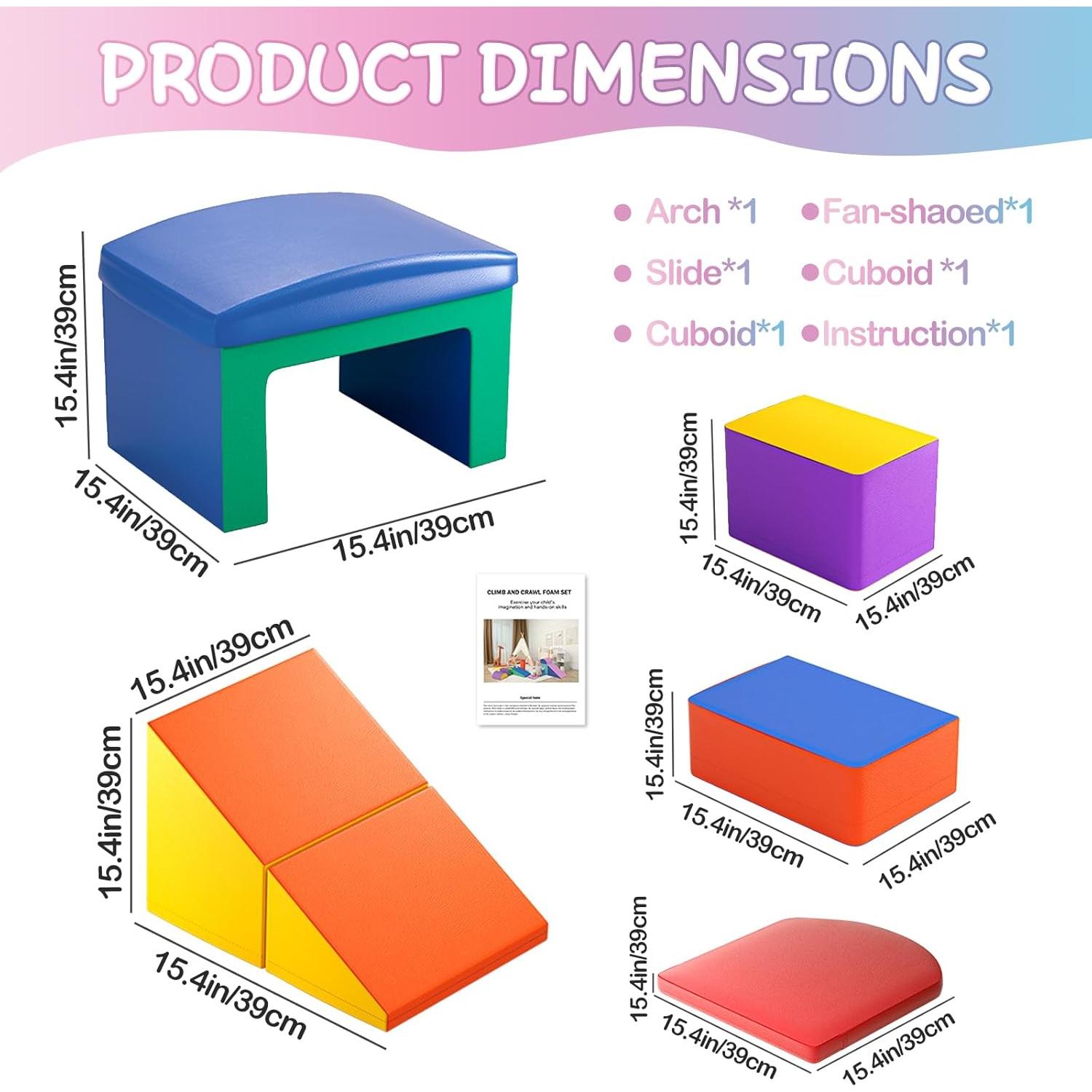 Bloques de Escalada de Espuma SURPCOS 6 Piezas Colorido