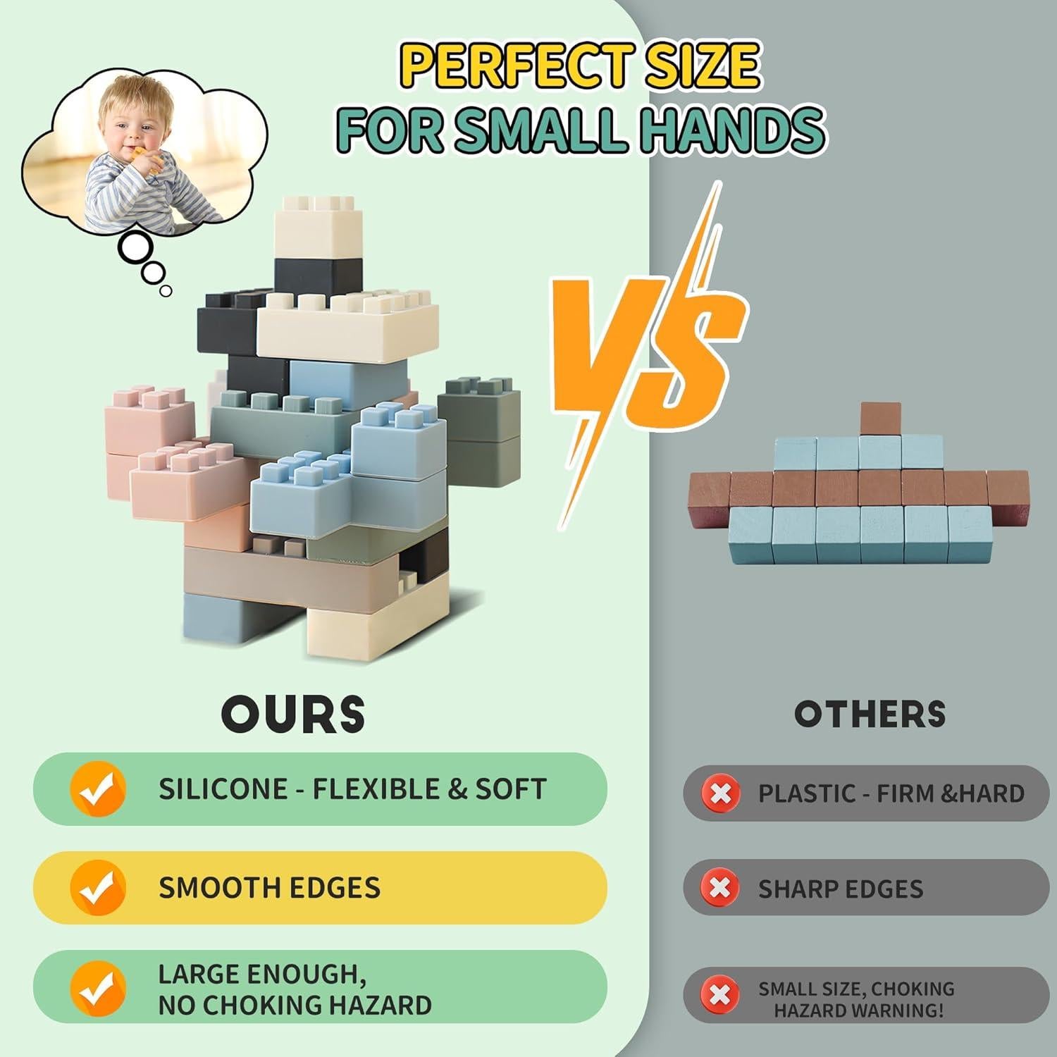 Bloques de Silicona Suaves ROHSCE 20PCS Juguete Educativo