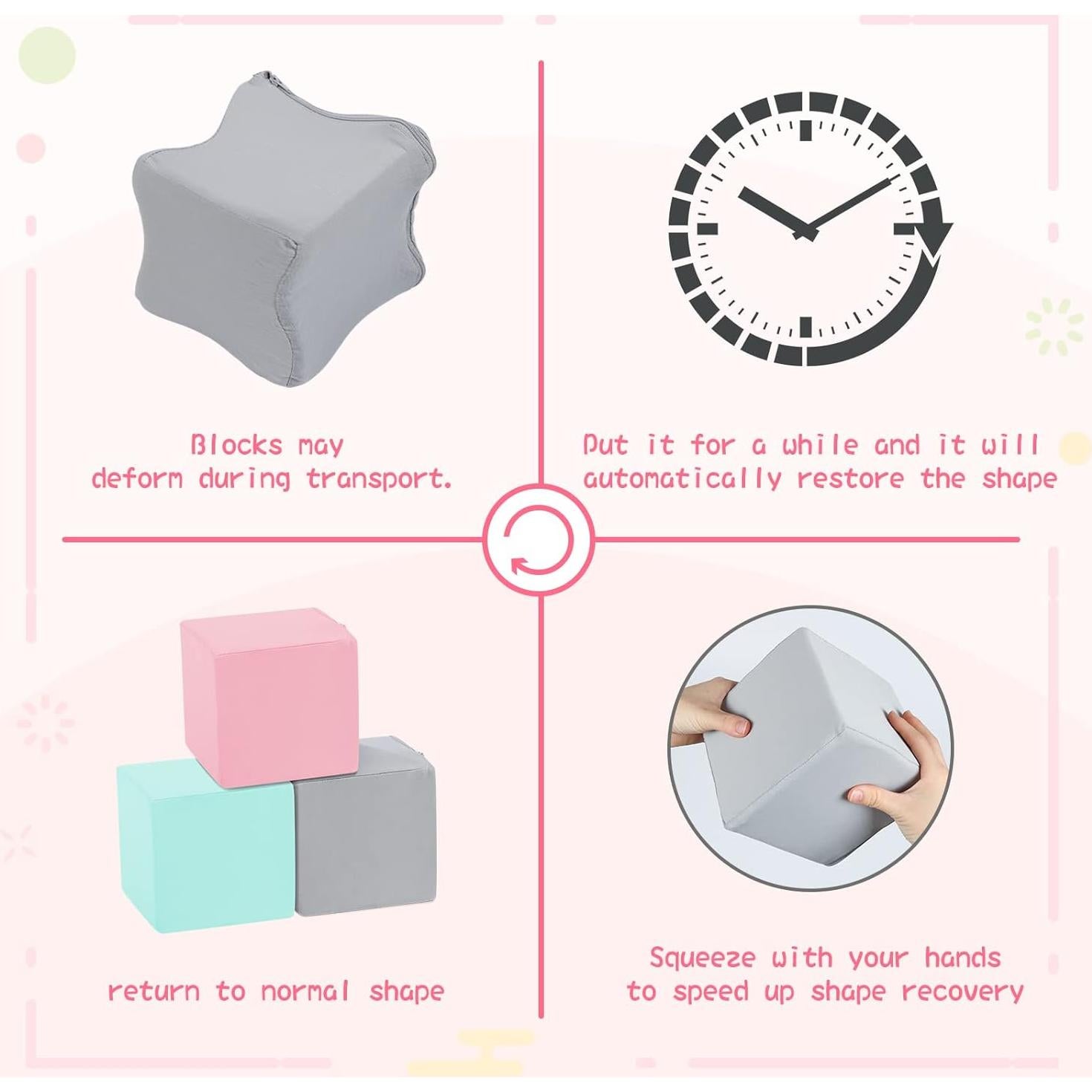 Bloques de Espuma Suave TRENDBOX 6 Pcs 13.97 cm Colores Brillantes