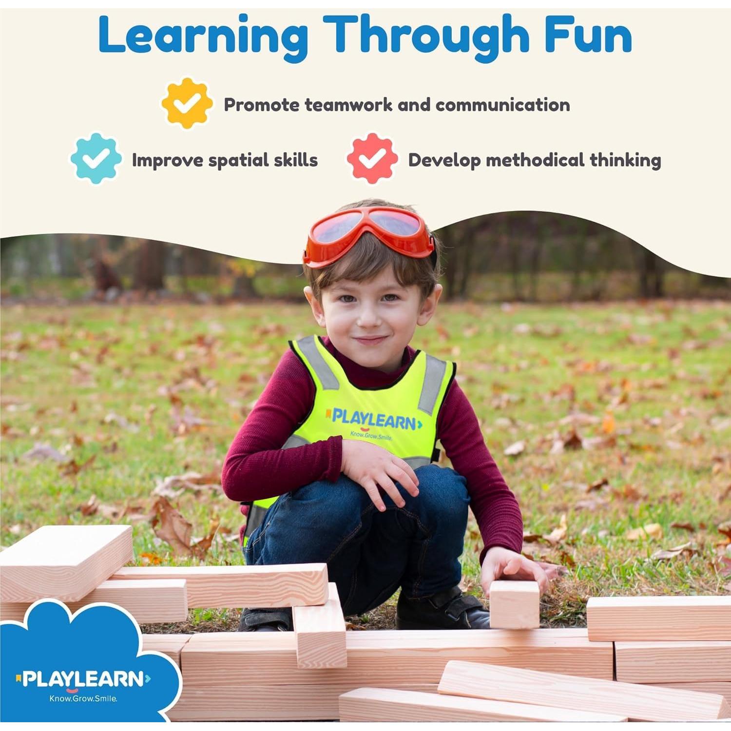 Vigas de Espuma Playlearn 24 Piezas para Niños - Incluye Chaleco y Bolsa