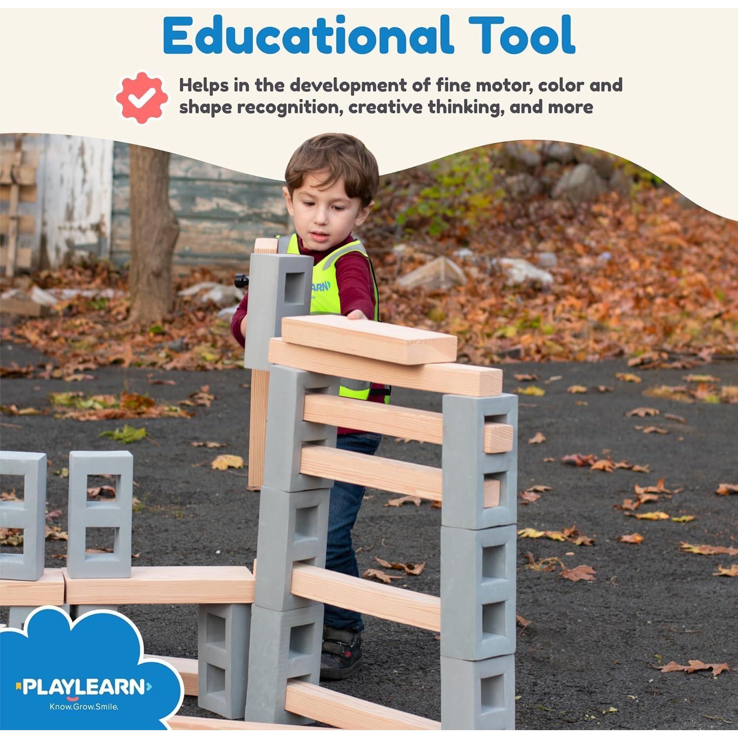 Vigas de Espuma Playlearn 24 Piezas para Niños - Incluye Chaleco y Bolsa