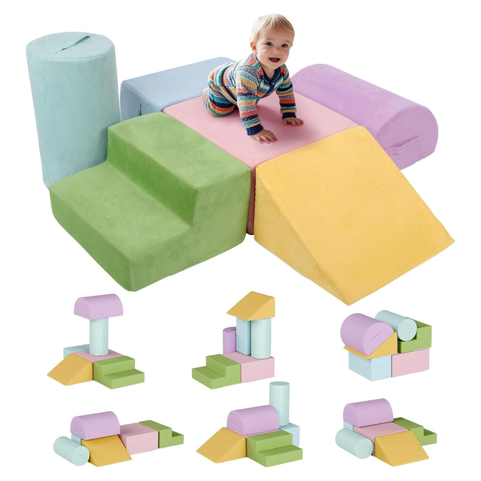 Bloques de Escalada de Espuma MU 6 Piezas Multicolor para Niños