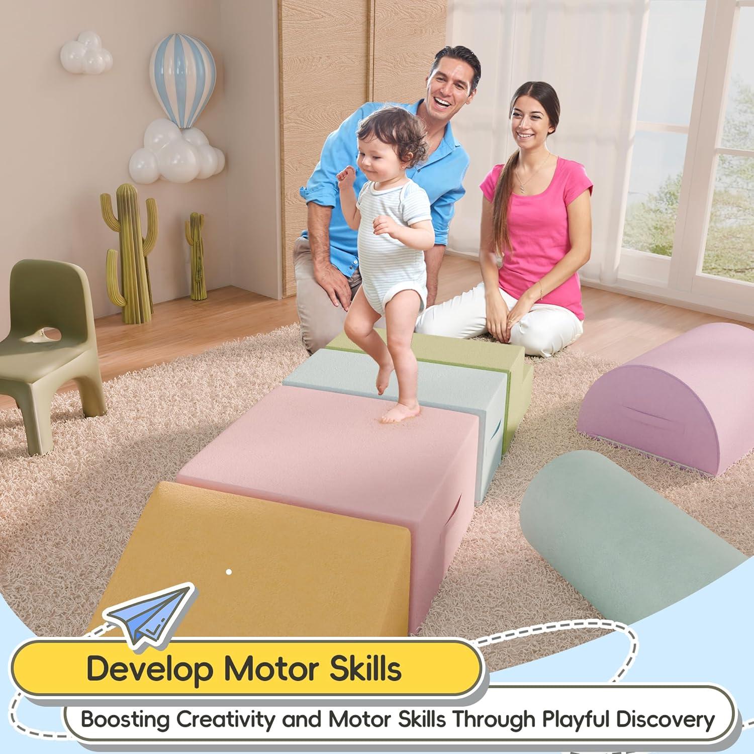 Bloques de Escalada de Espuma MU 6 Piezas Multicolor para Niños