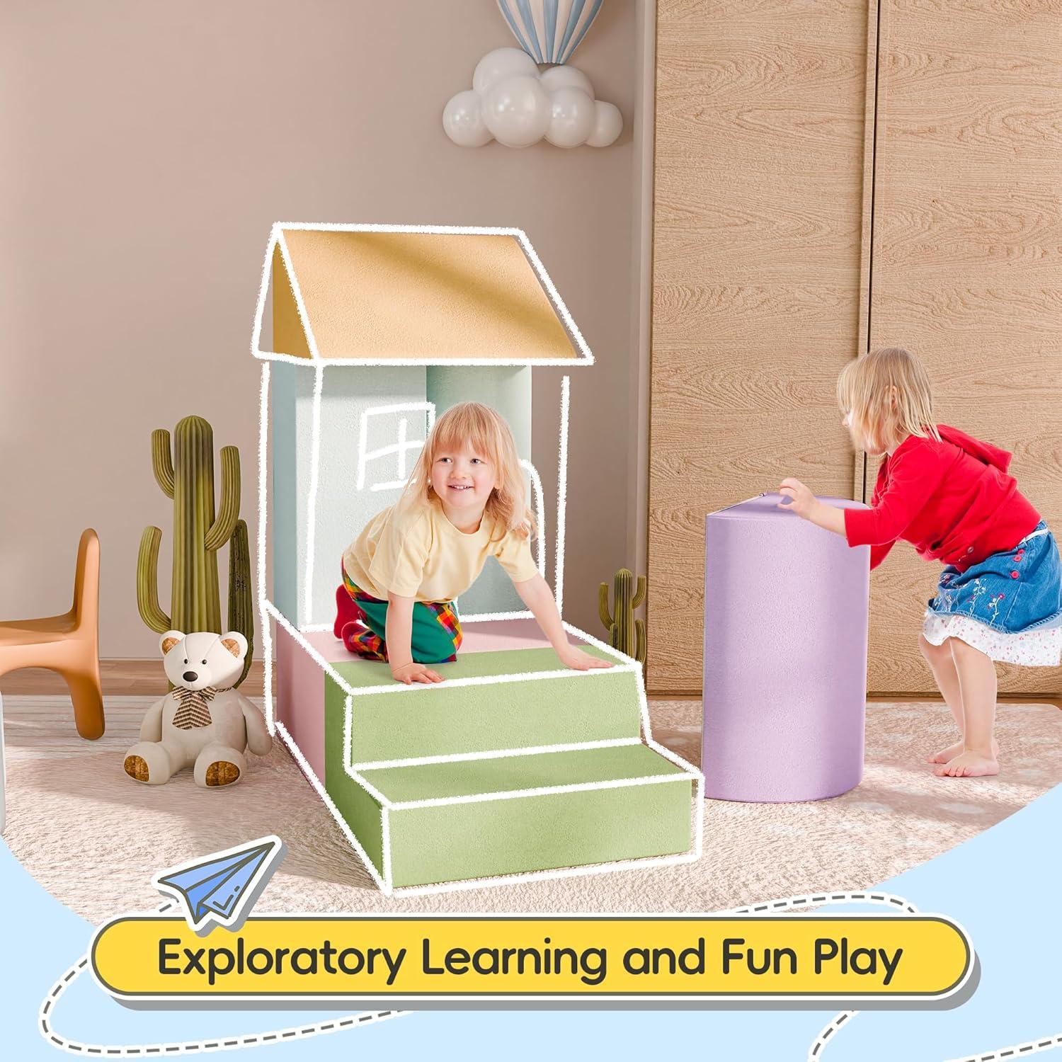 Bloques de Escalada de Espuma MU 6 Piezas Multicolor para Niños