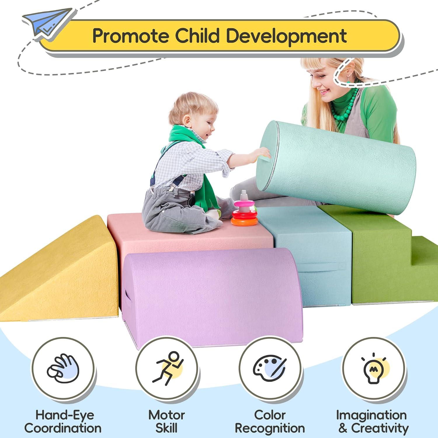 Bloques de Escalada de Espuma MU 6 Piezas Multicolor para Niños