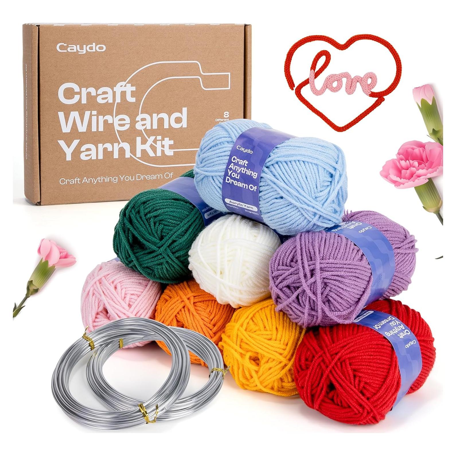 Kit de Tejido i-Cord Caydo con Hilos Acrílicos y Alambre