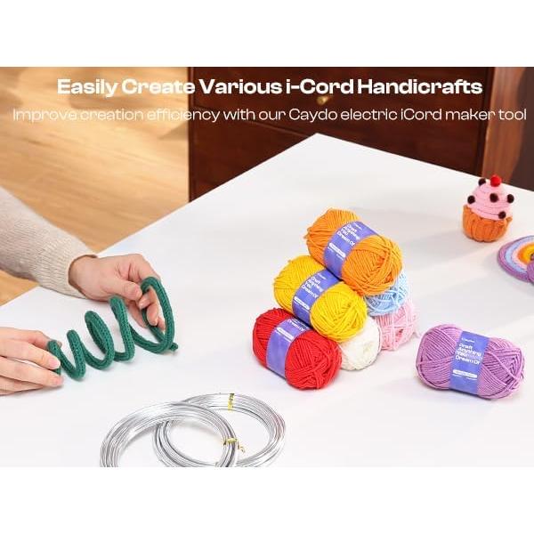 Kit de Tejido i-Cord Caydo con Hilos Acrílicos y Alambre