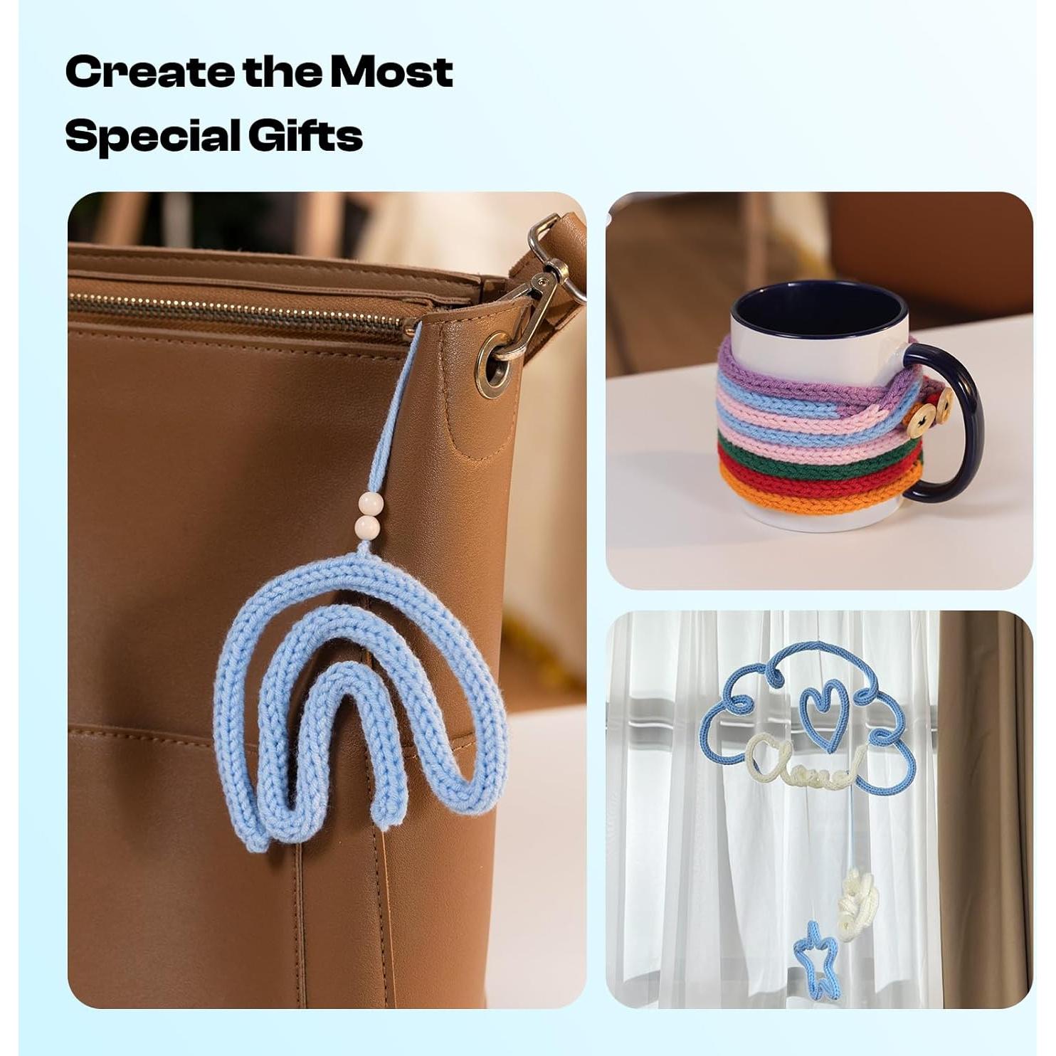 Kit de Tejido i-Cord Caydo con Hilos Acrílicos y Alambre