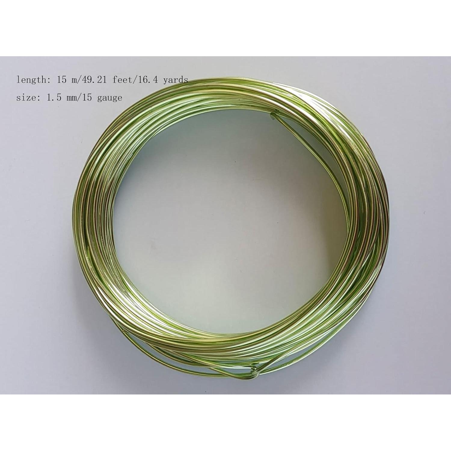 Alambre de Aluminio Anodizado 1.5mm Verde Fruta 15m DIY Joyería