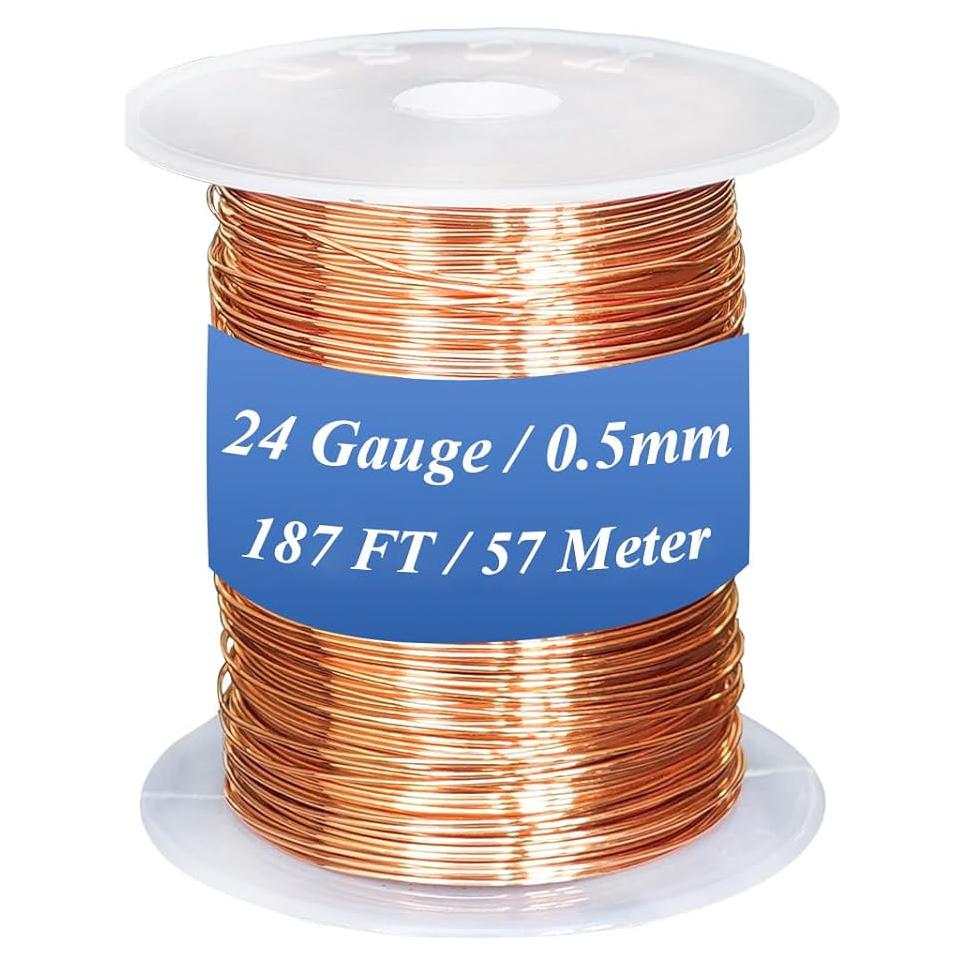 Alambre de Cobre Puro 24 Gauge HWYEE 57m para Manualidades