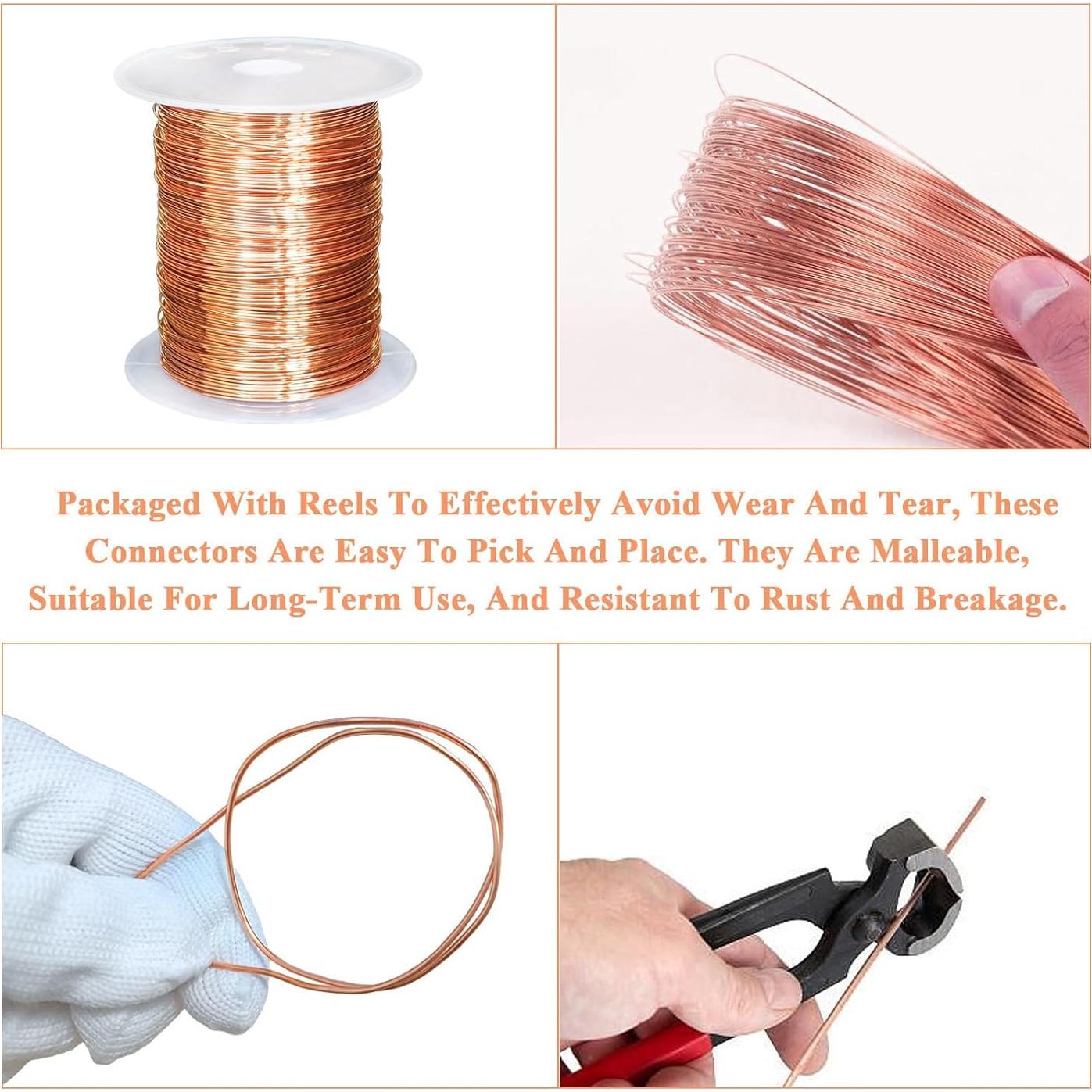 Alambre de Cobre Puro 24 Gauge HWYEE 57m para Manualidades