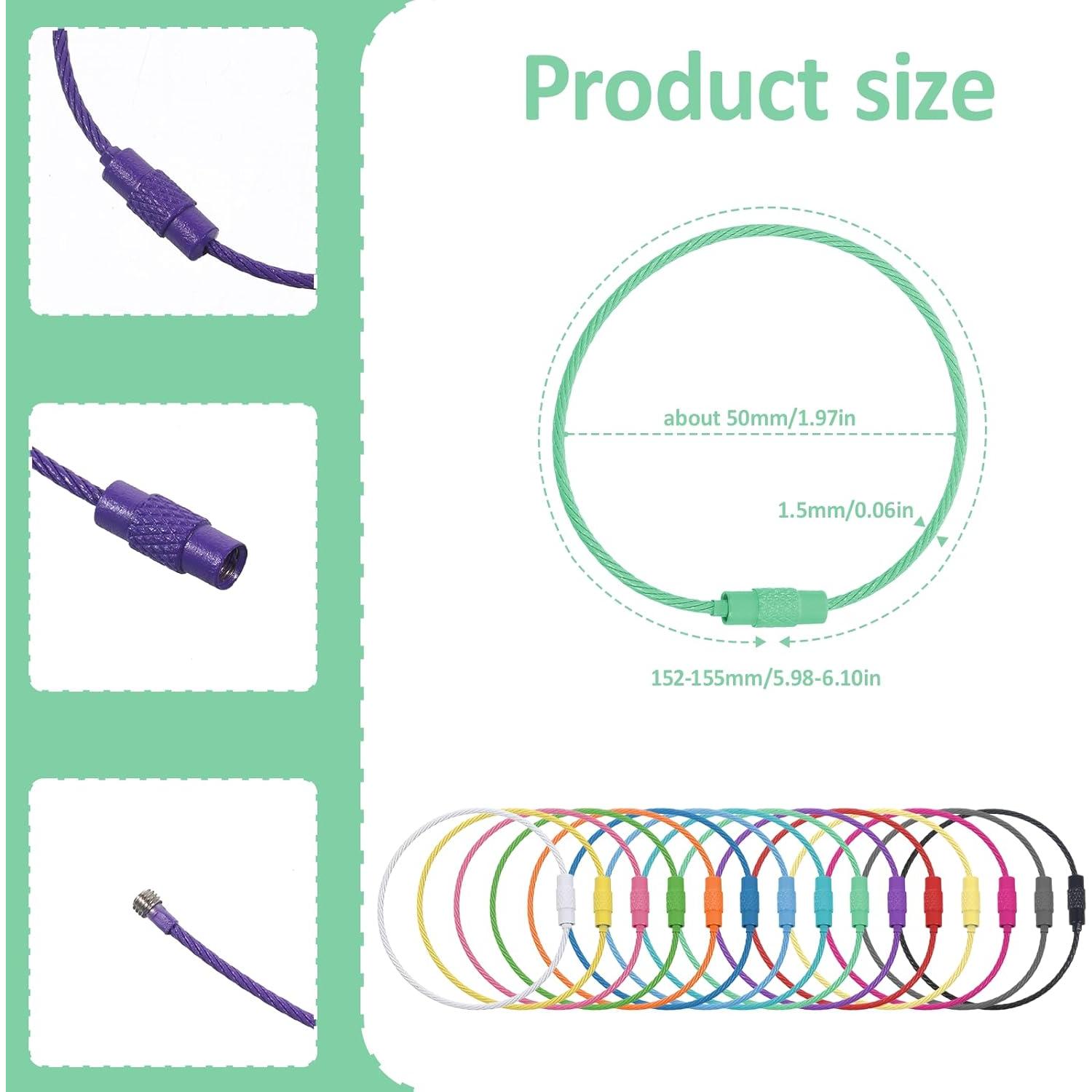 Paquete de 32 Lazos de Acero Inoxidable Multicolor 1.5mm