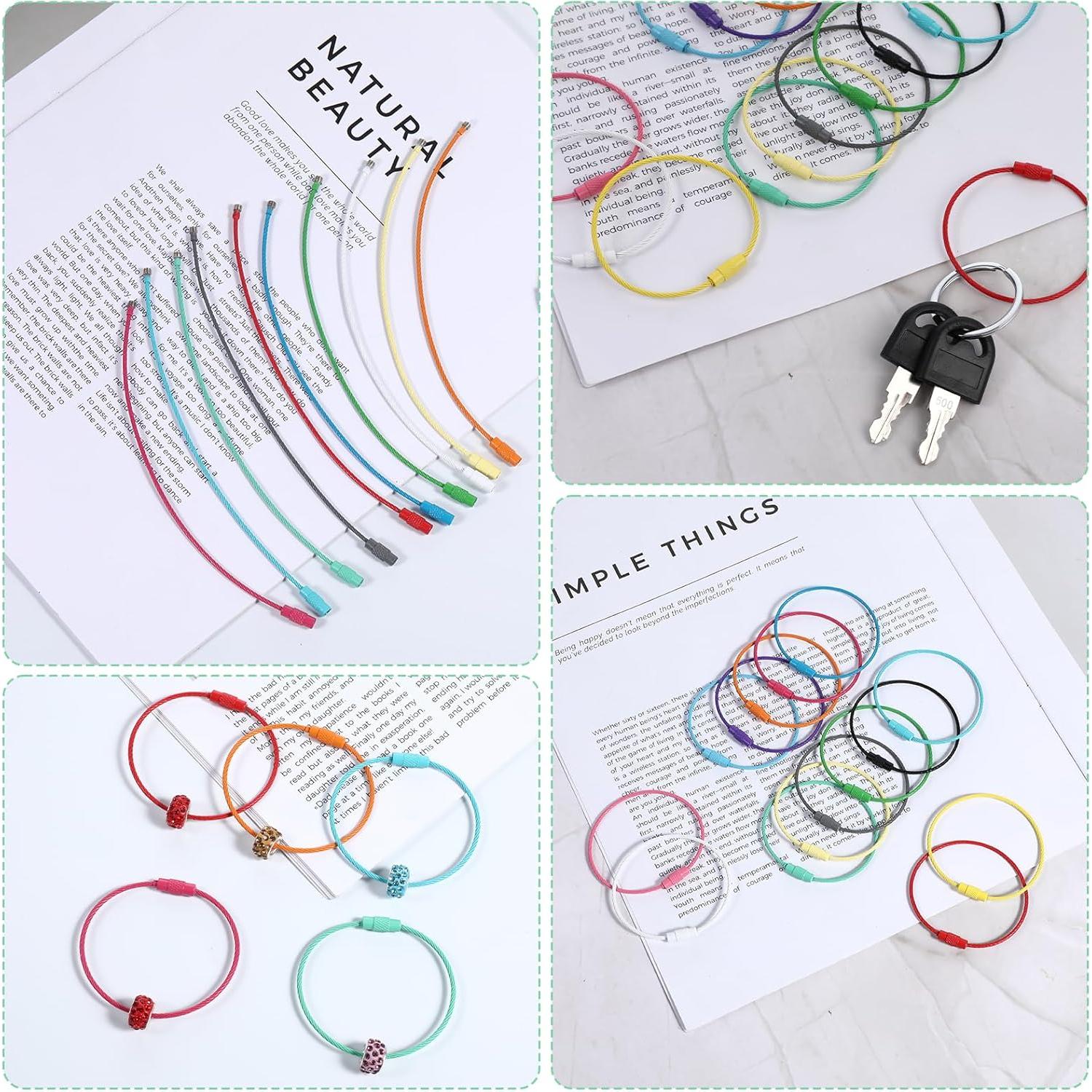 Paquete de 32 Lazos de Acero Inoxidable Multicolor 1.5mm