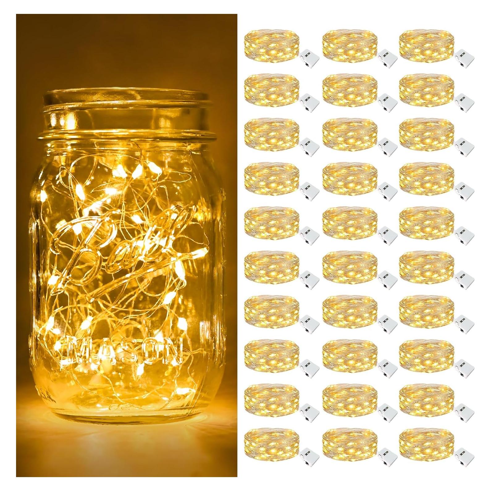 Luces de Hadas Btfarm 30 Paquete 2.13m 20 LED Blanco Cálido