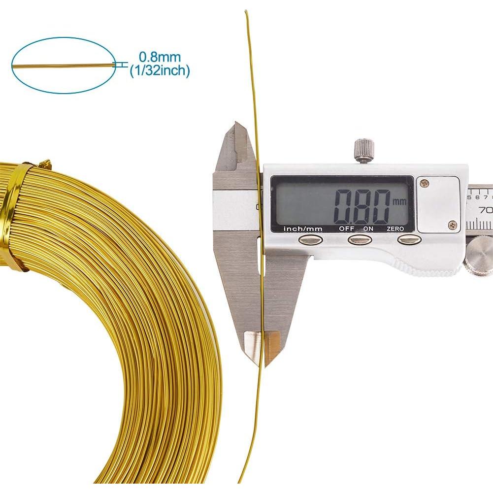 Alambre de Aluminio Dorado 298.7m 20 Calibre 0.8mm Cheriswelry