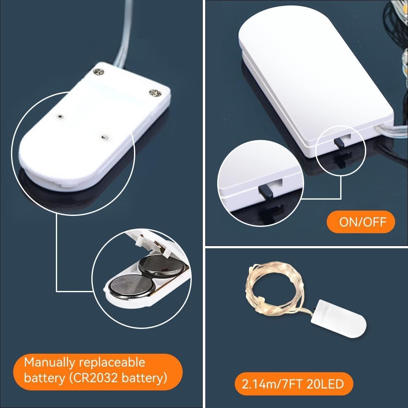 Paquete de 6 Luces de Hadas LED AOZOPE 2.13m Blanco Cálido