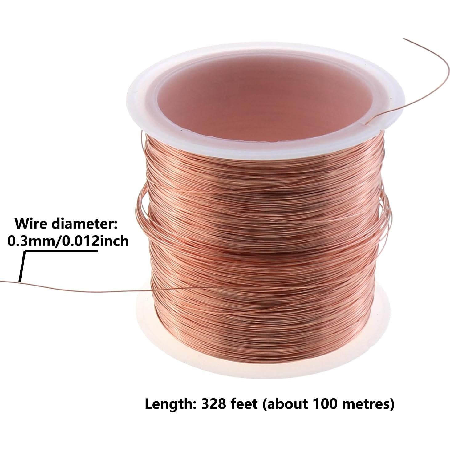 Hilo de Cobre Desnudo 28 Gauge 100 Metros para Manualidades