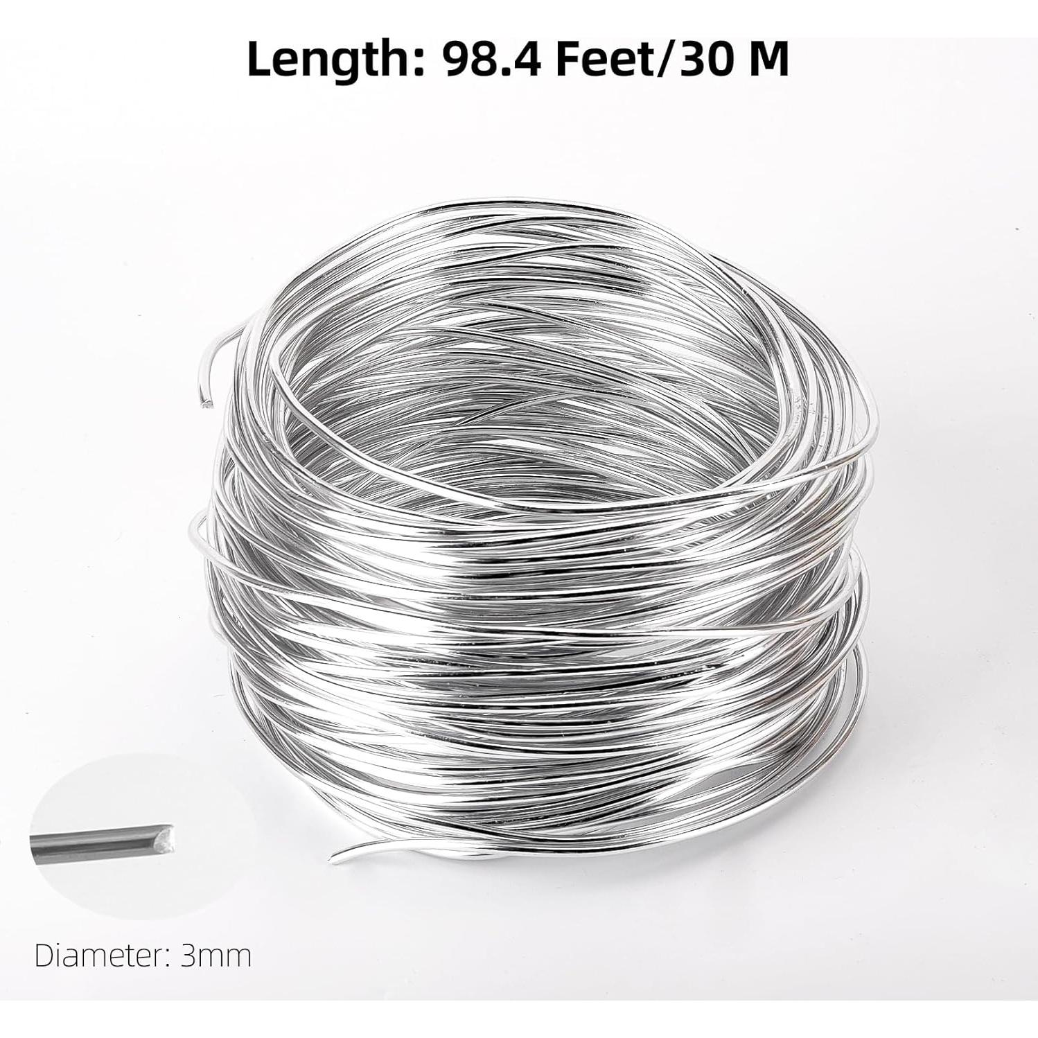 Alambre de Aluminio Flexible Tecbeauty 30m x 3mm Plata