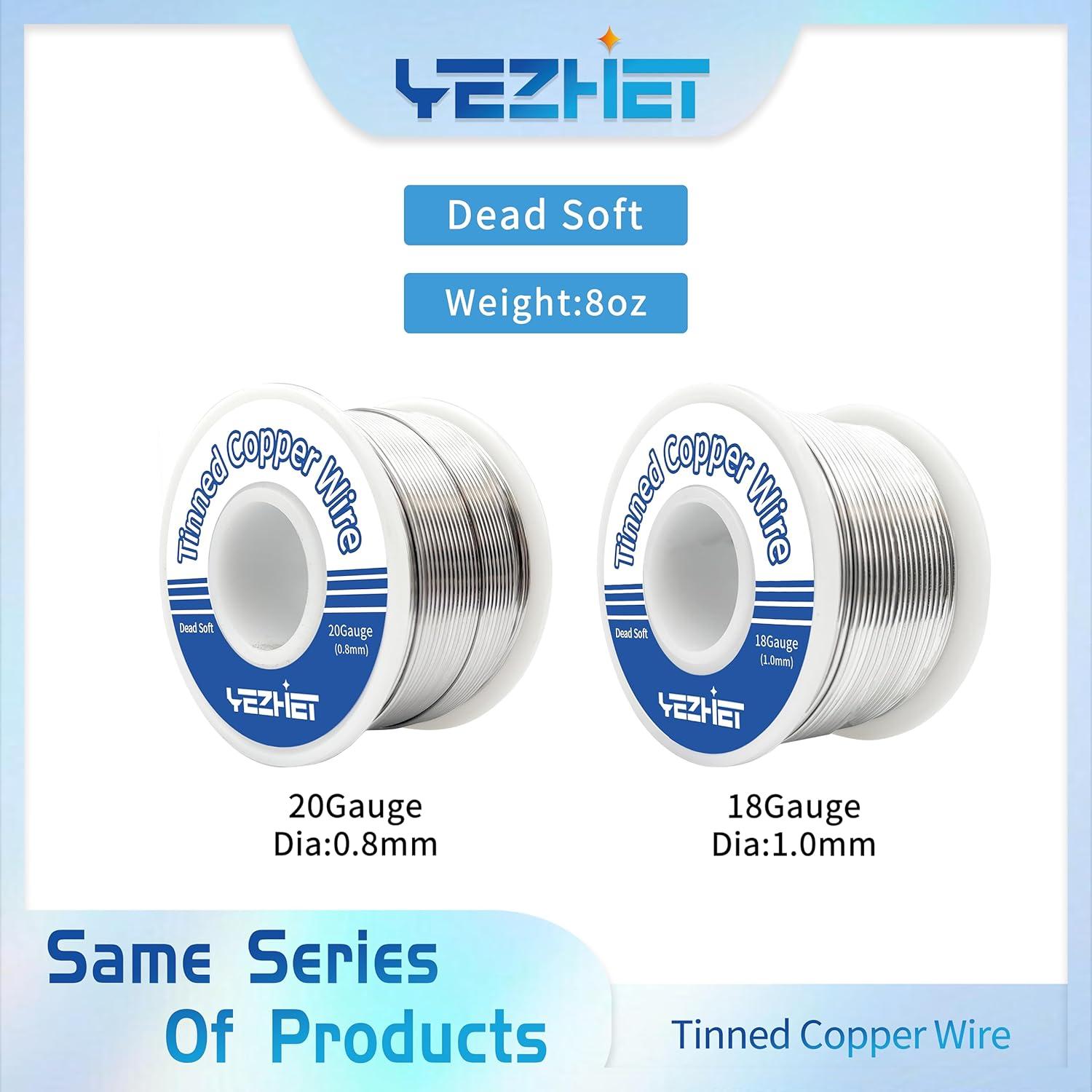 Cable de Cobre Estañado 18 Calibre 0.23kg YEZHET para Manualidades