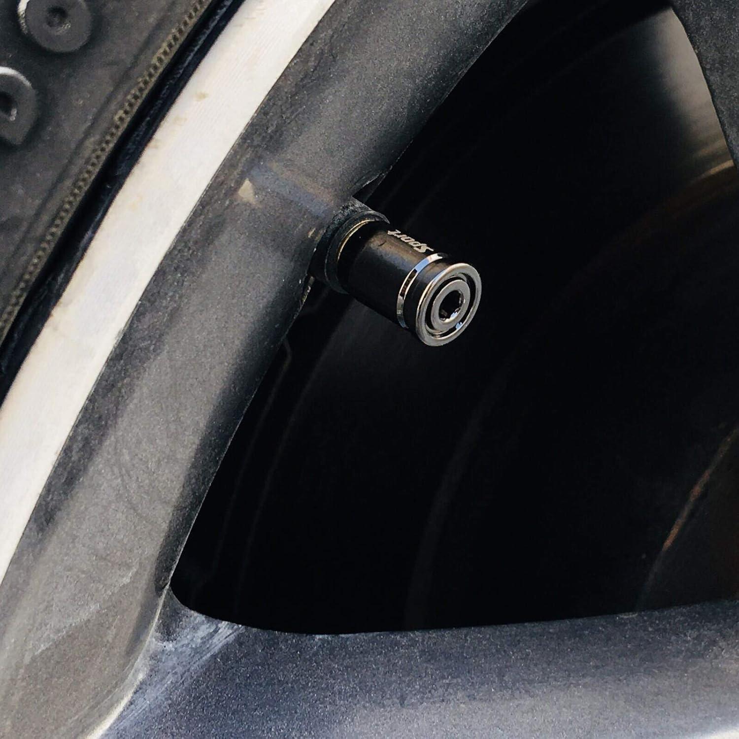 Tapones de Válvula Antirrobo Dsycar 8 Piezas Aluminio Negro