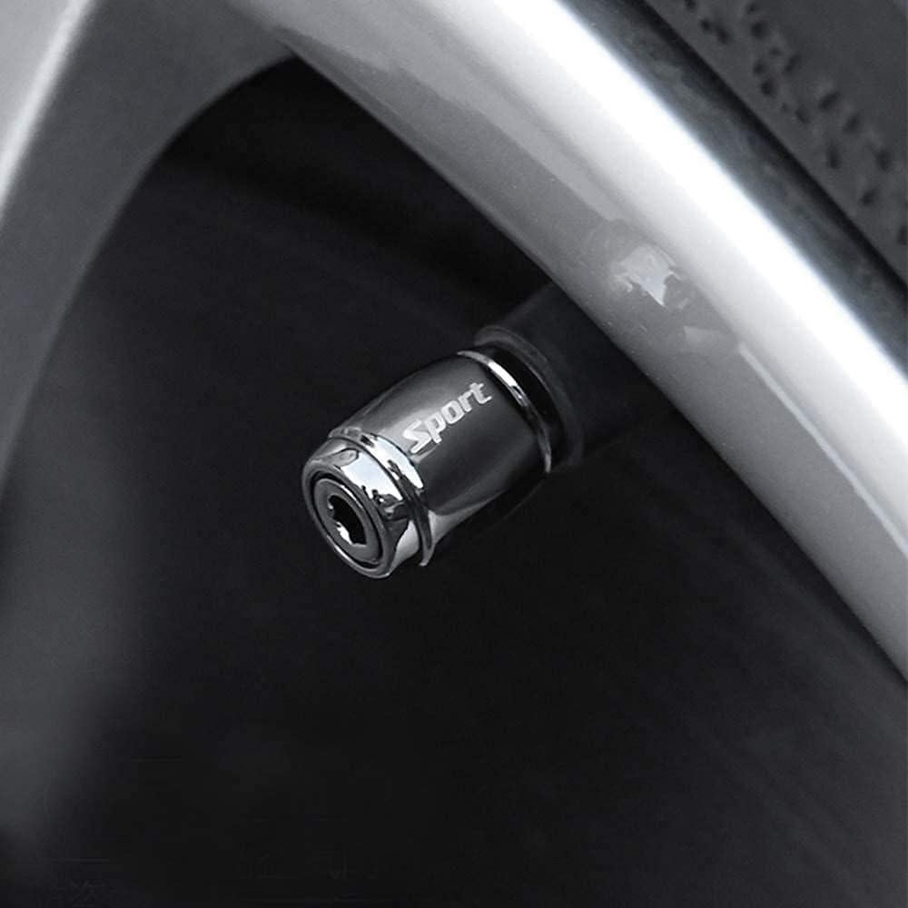 Tapones de Válvula Antirrobo Dsycar 8 Piezas Aluminio Negro