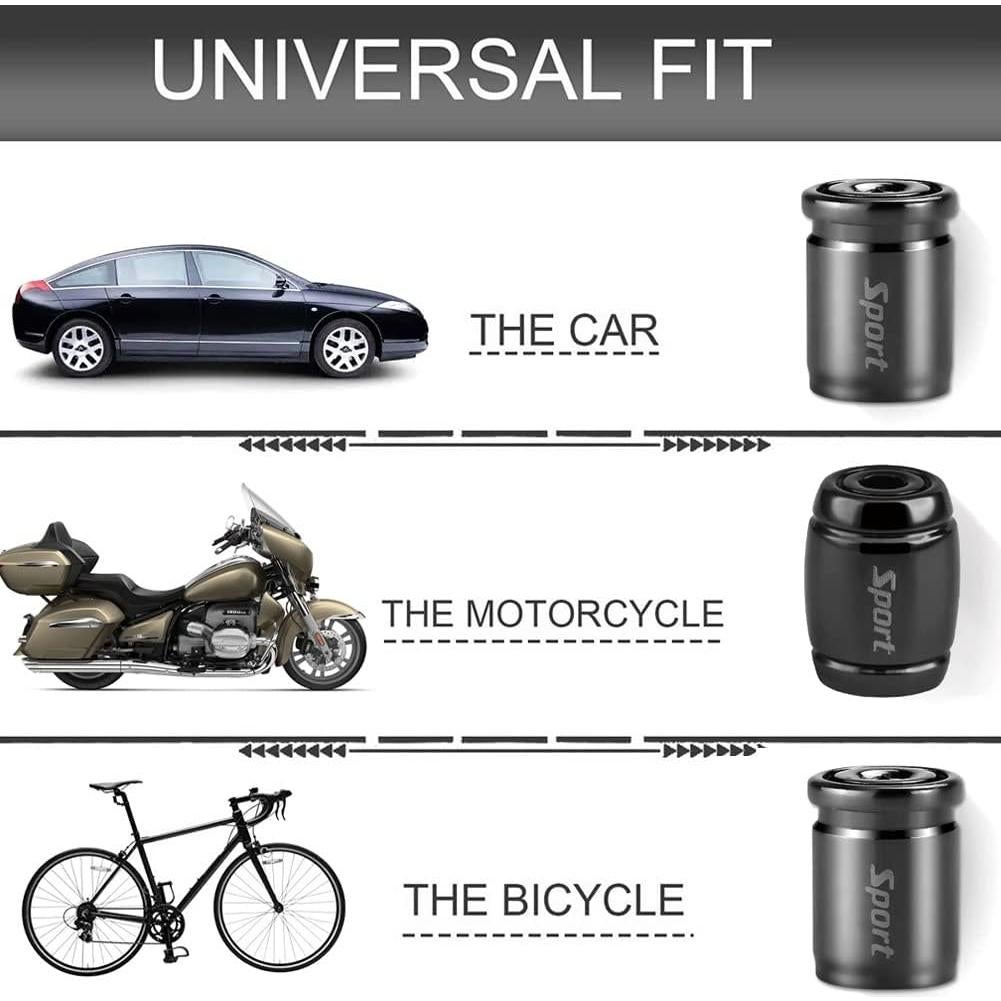 Tapones de Válvula Antirrobo Dsycar 8 Piezas Aluminio Negro