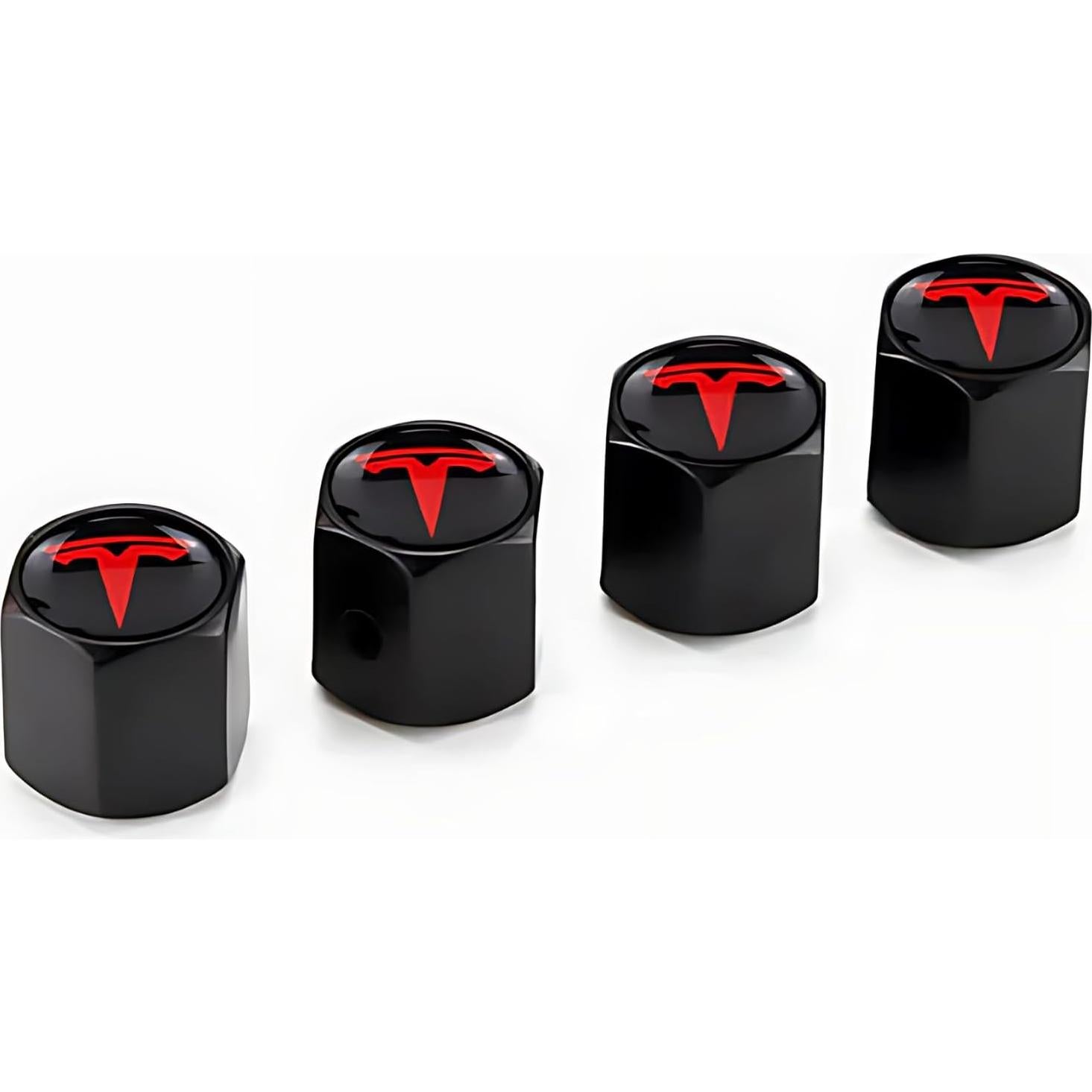 Tapones de Válvula de Neumático Tactilian Rojo para Tesla 4 Pzas
