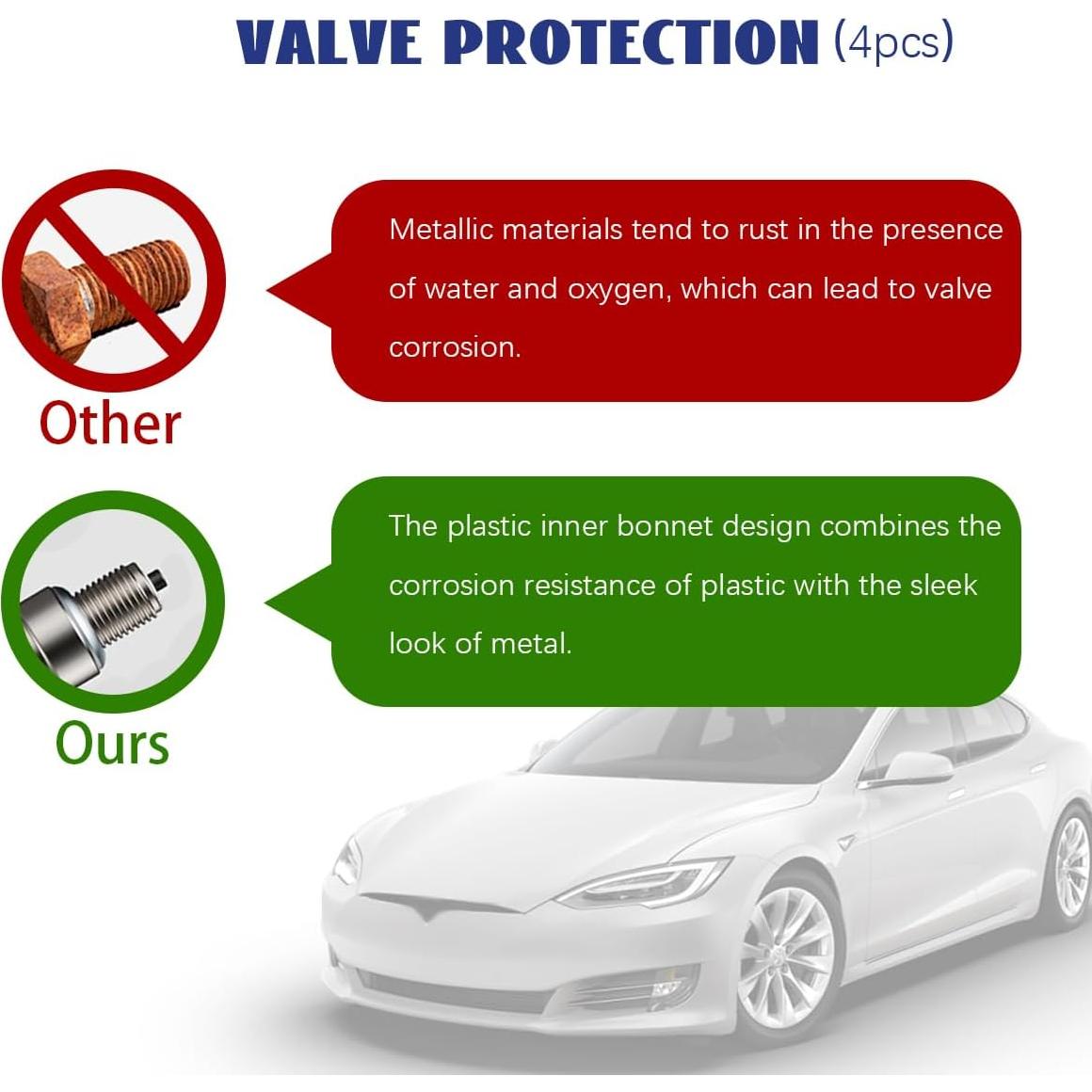 4 Tapones de Válvula de Neumático de Coche Povtii Púrpura