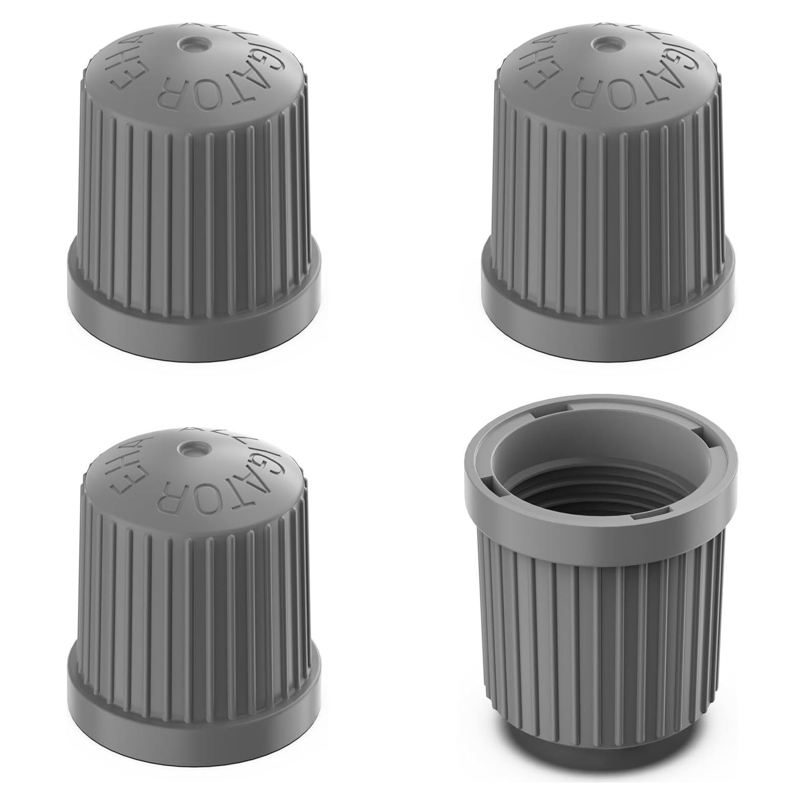 TPMS Tire Valve Caps (4-Pack) Alligator EHA Secure Air Pressure Gray Valve Stem Caps Compatible with Audi, BMW, Mercedes, Porsche, Tesla, VW & More (Made in Germany)