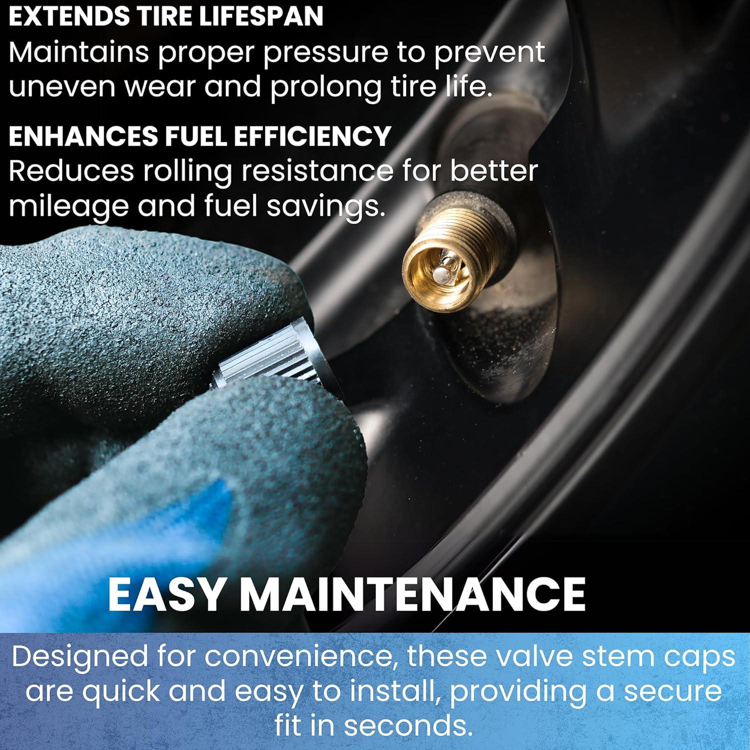 TPMS Tire Valve Caps (4-Pack) Alligator EHA Secure Air Pressure Gray Valve Stem Caps Compatible with Audi, BMW, Mercedes, Porsche, Tesla, VW & More (Made in Germany)