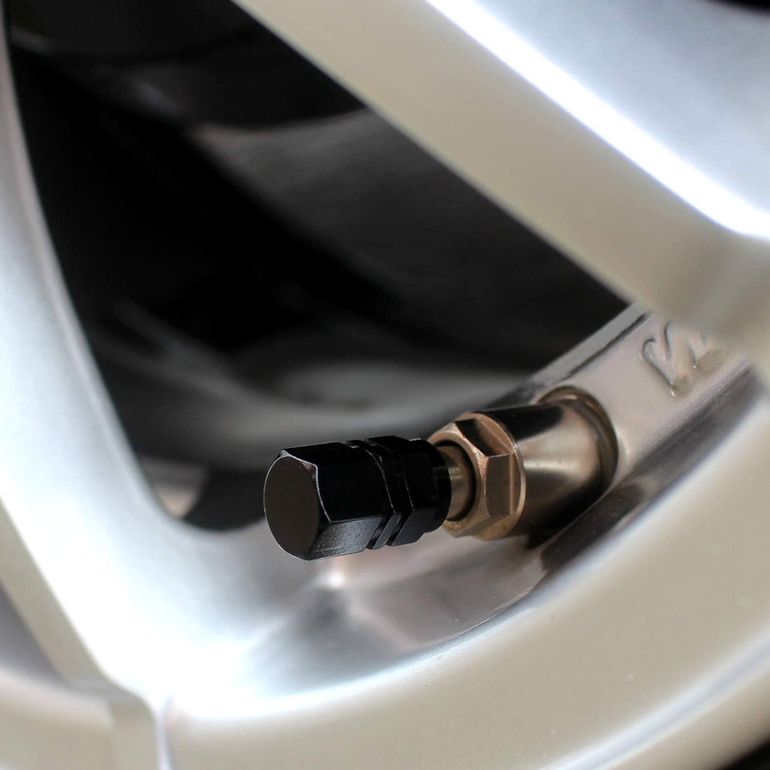 Tapas de Válvula de Neumático SAMIKIVA - Paquete de 12, Aluminio Negro