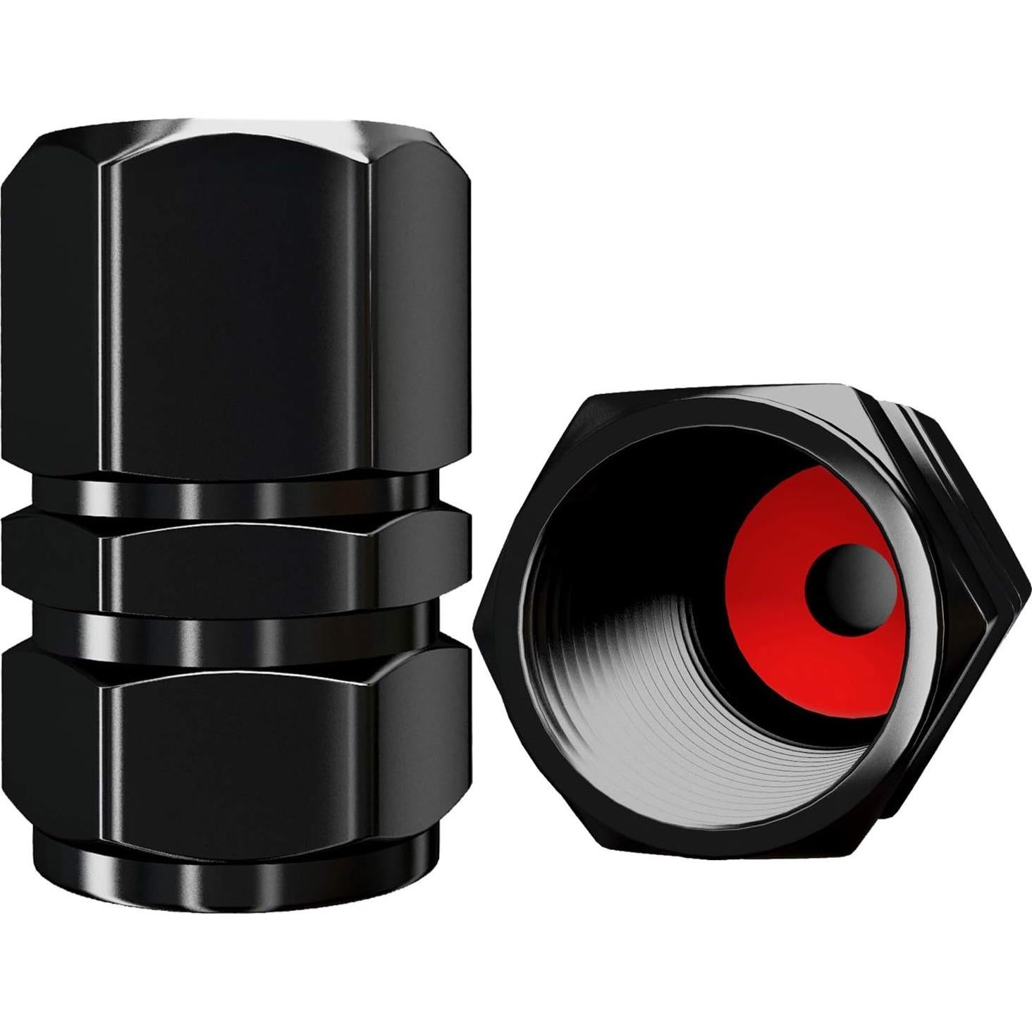 Tapas de Válvula de Neumático SAMIKIVA - Paquete de 12, Aluminio Negro