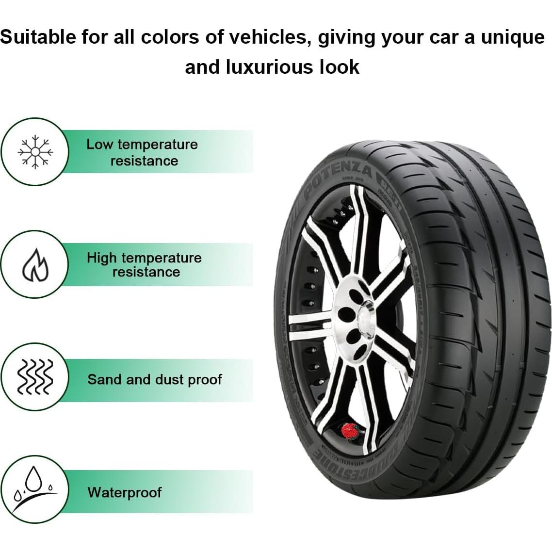 4 Tapas de Válvula de Neumático KVAEY Fresa Rojo