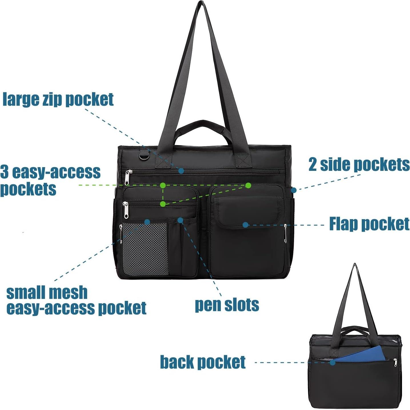 Bolsa Tote de Enfermera Gatycallaty Negra 43.94x32.26cm