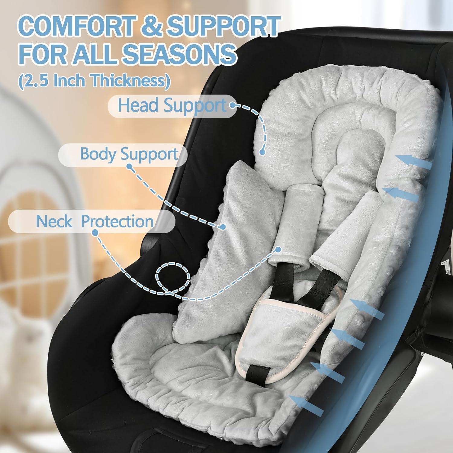 Inserto para Asiento de Auto Bebé 3 en 1 Azul Gris