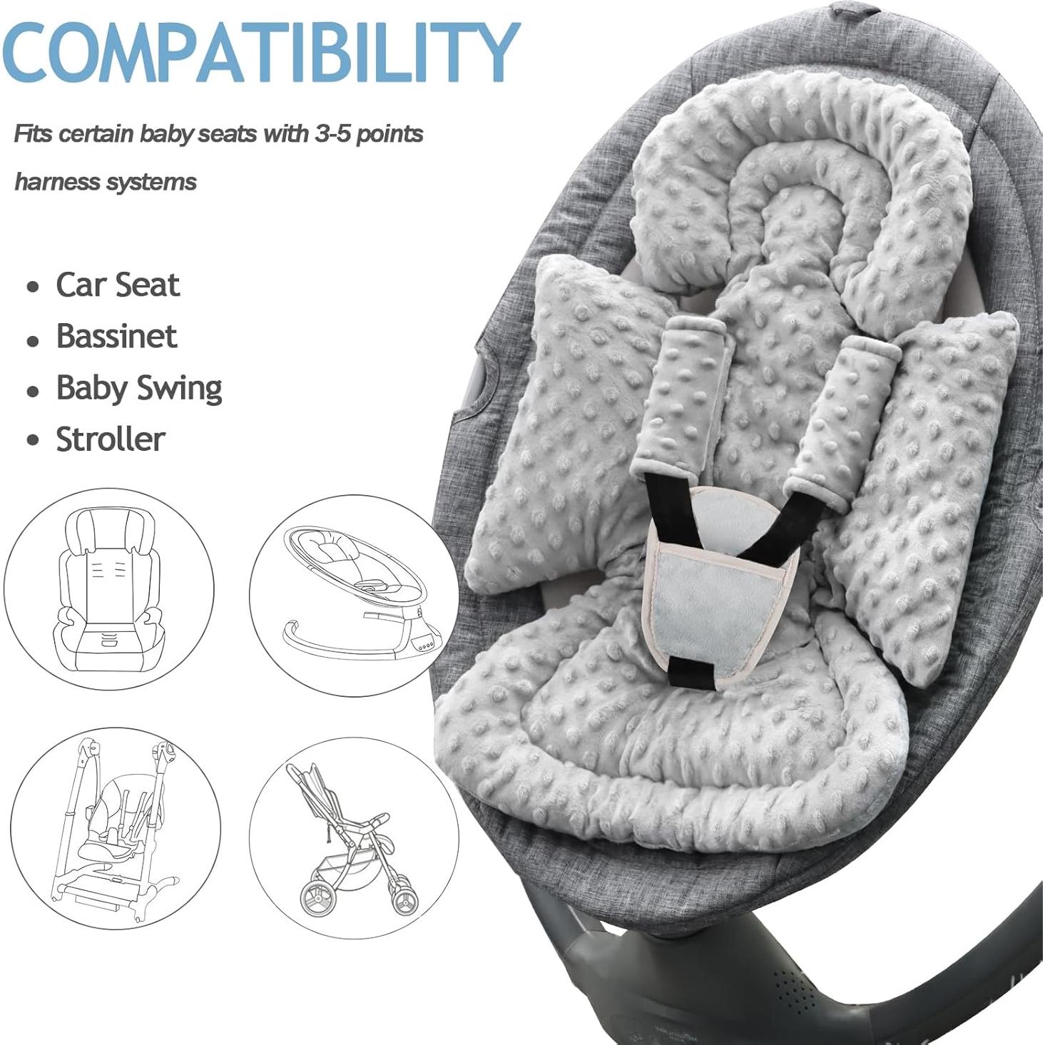 Inserto para Asiento de Auto Bebé 3 en 1 Azul Gris