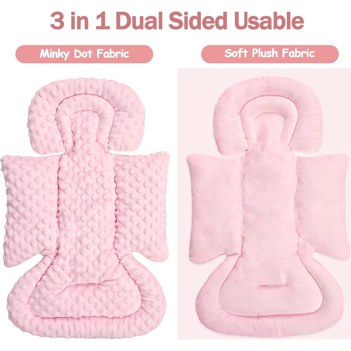 Inserto para Asiento de Auto Bebé 3 en 1 Rosa - Almohadas y Funda