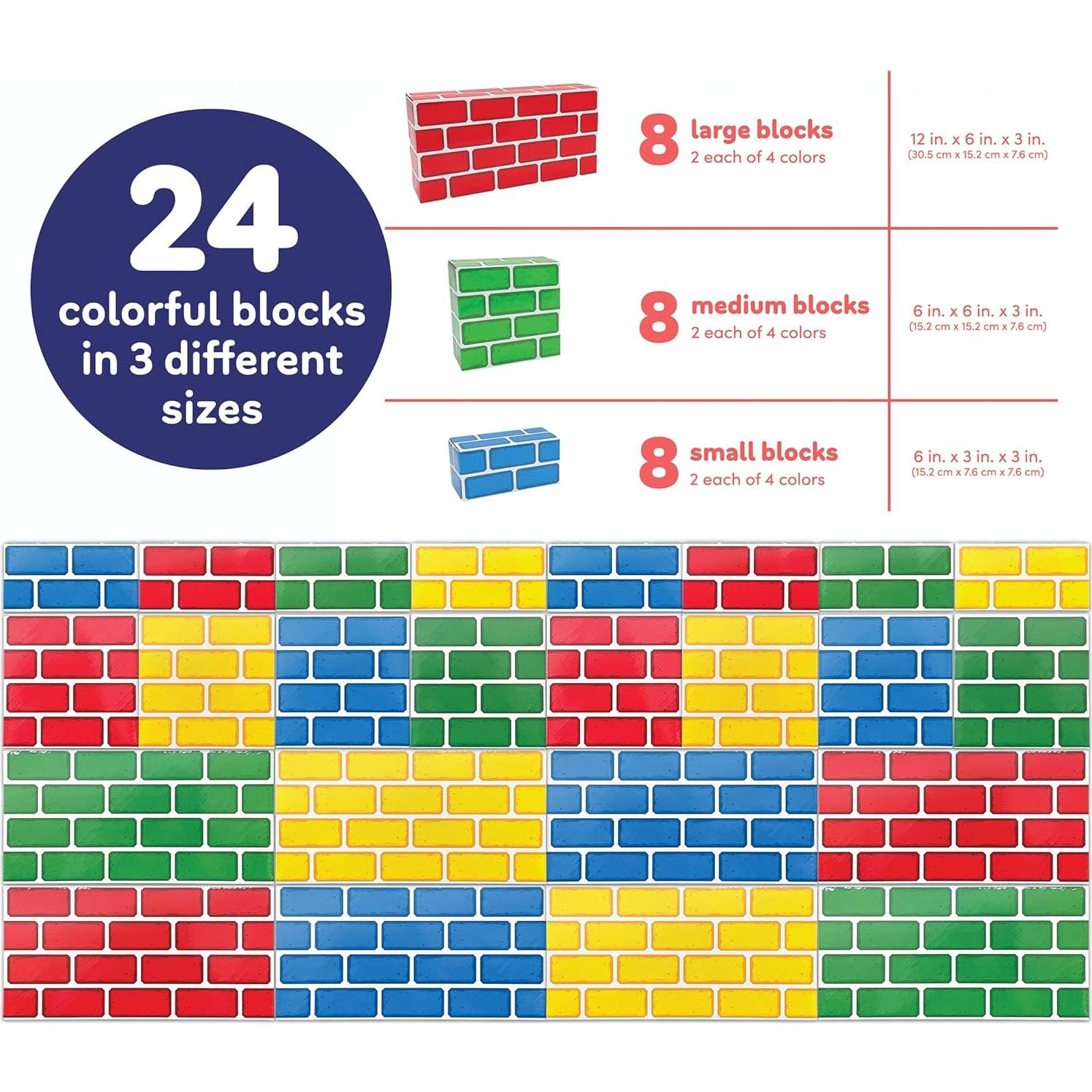 Juego de Bloques de Cartón Apilables 24 Piezas Recursos Creados por el Maestro