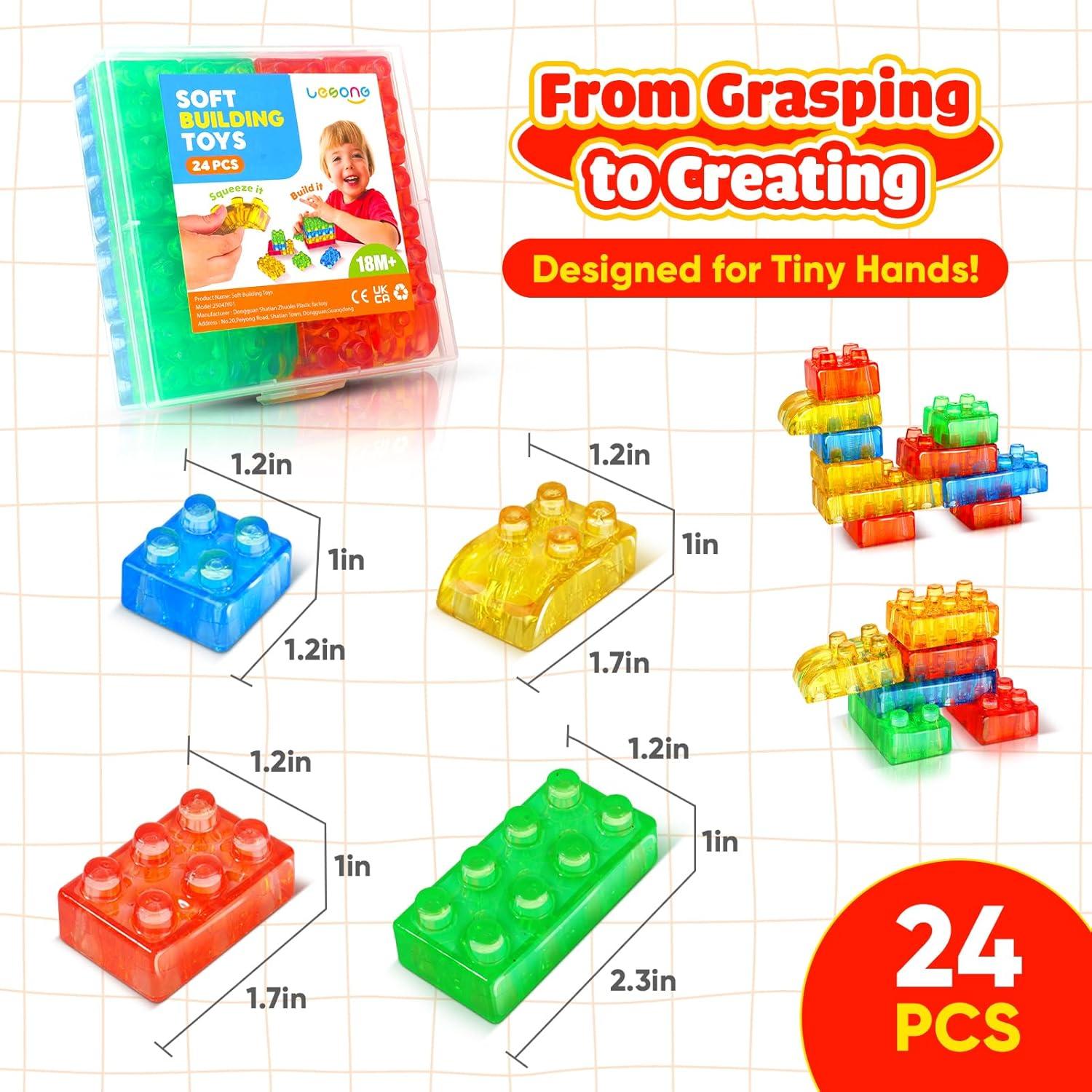 Bloques de Construcción Suaves LESONG 24PCS para Niños 18m+