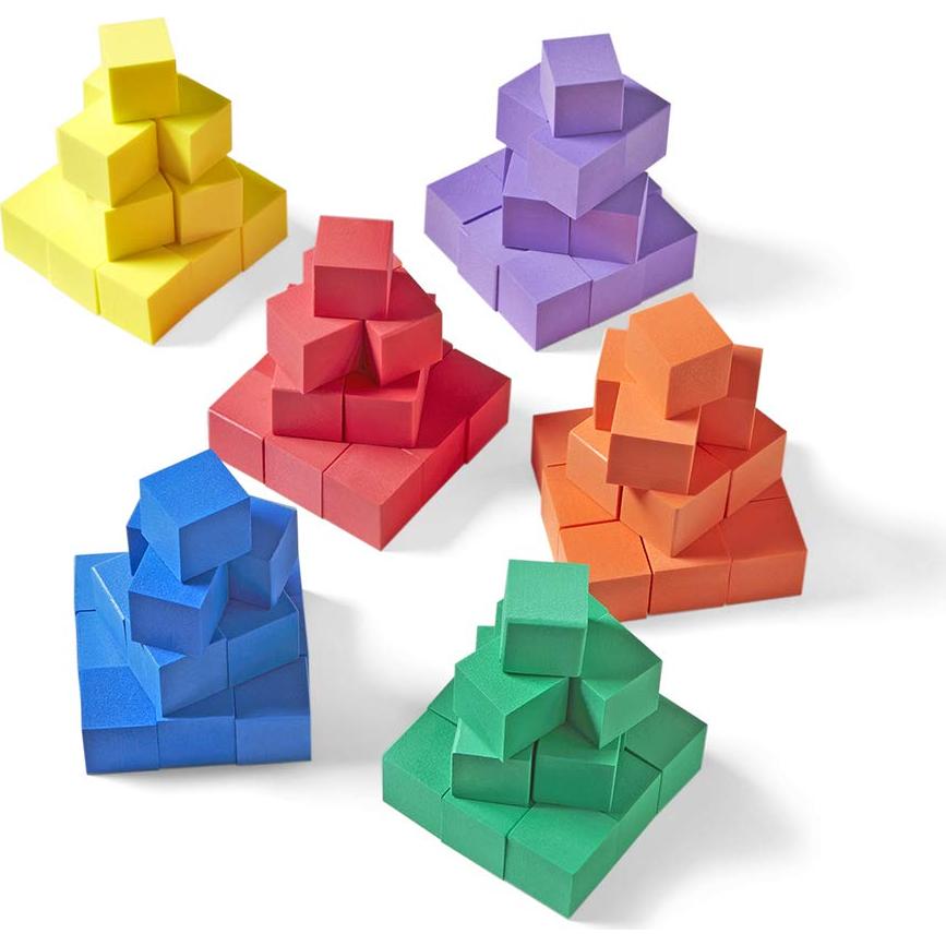 Bloques de espuma hand2mind 1" (2.54 cm) - 100 cubos colores