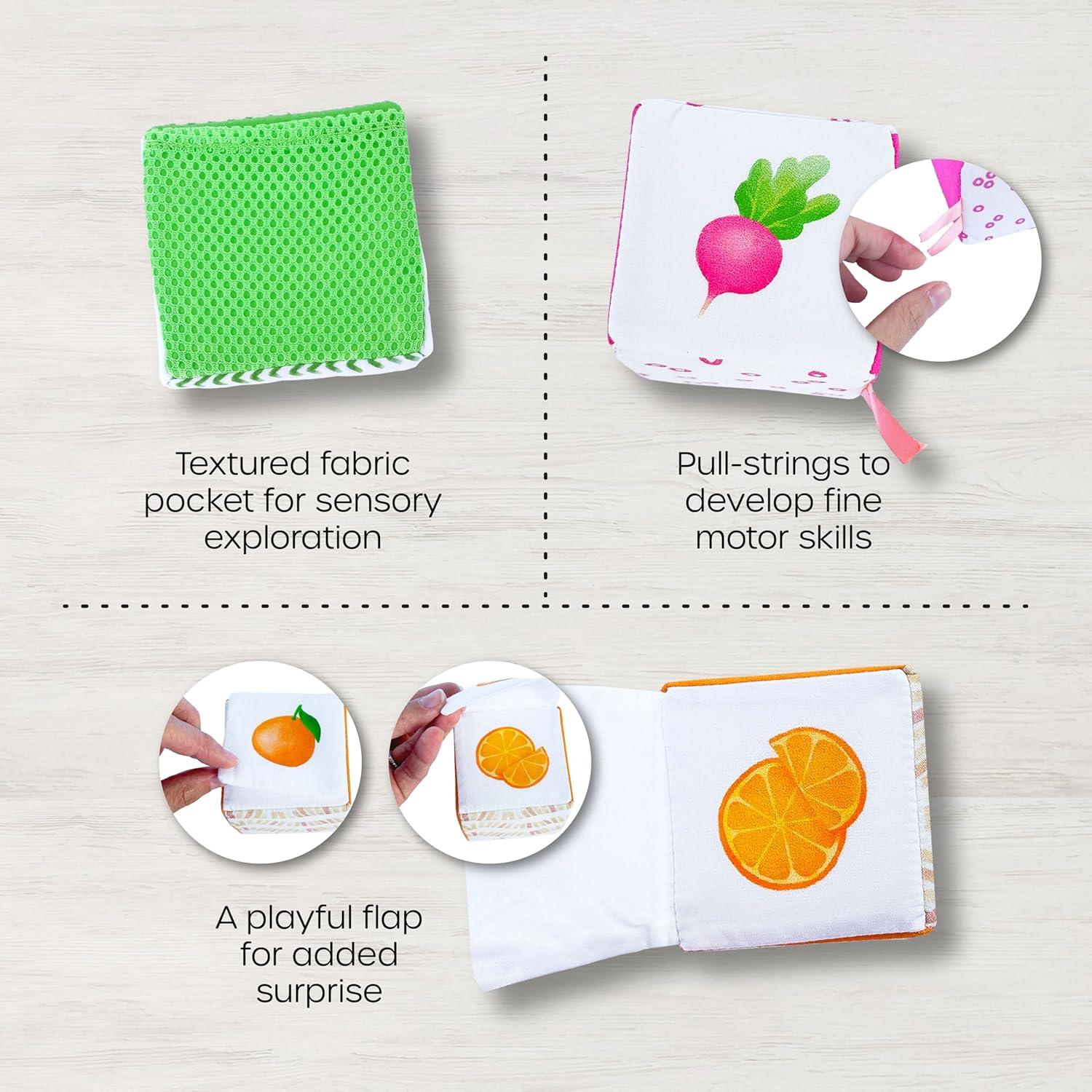 Bloques Suaves de Bebé Quiggly Rainbow - 8 Bloques Sensoriales 100% Algodón