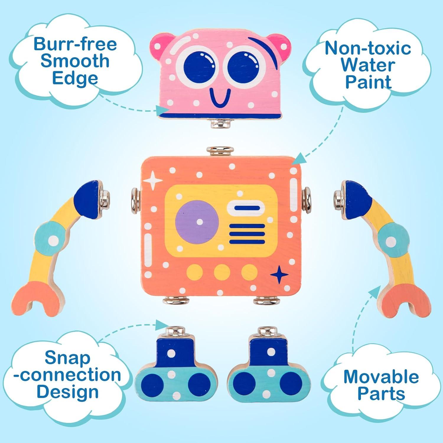 Juguetes de Construcción de Madera Montessori 30 Piezas