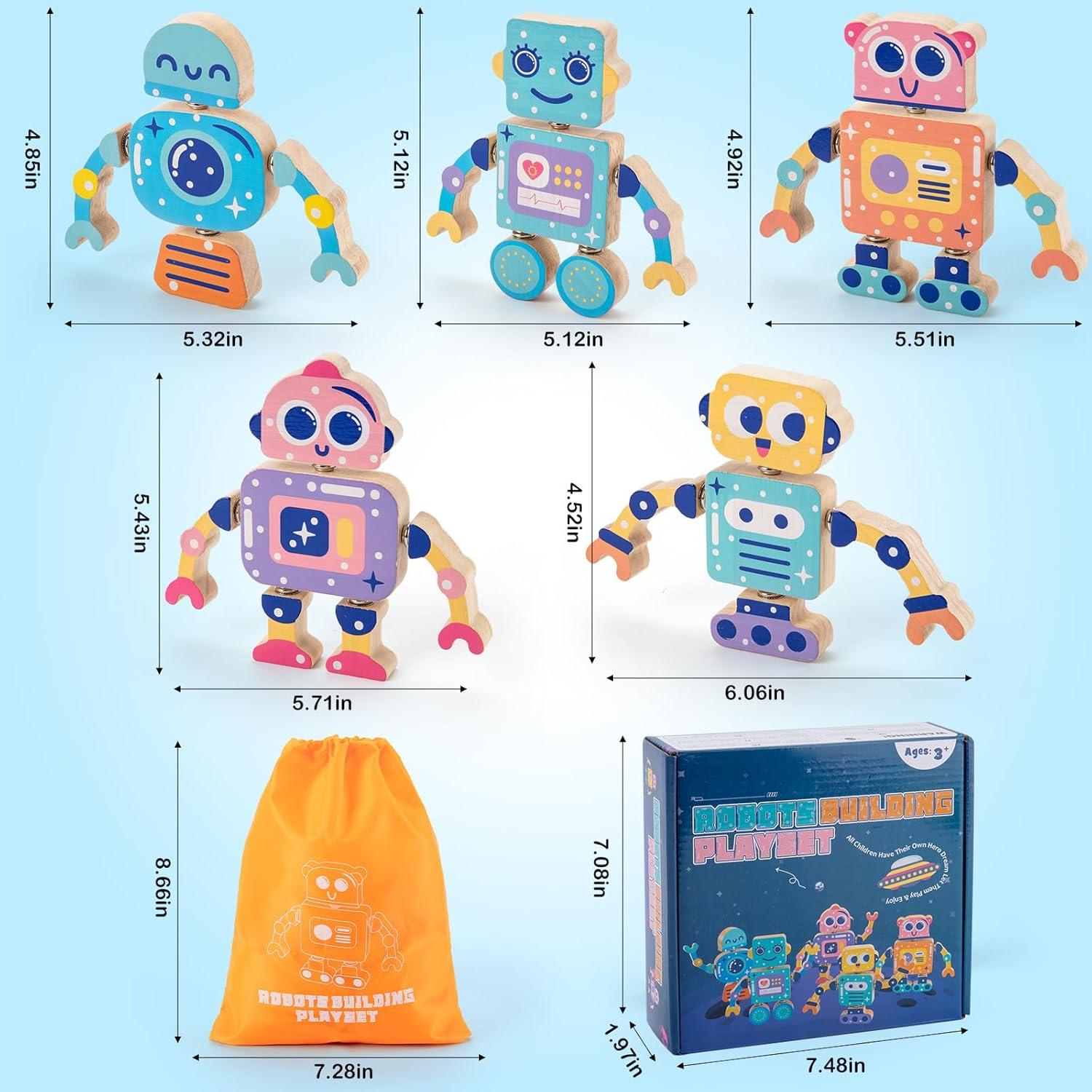 Juguetes de Construcción de Madera Montessori 30 Piezas