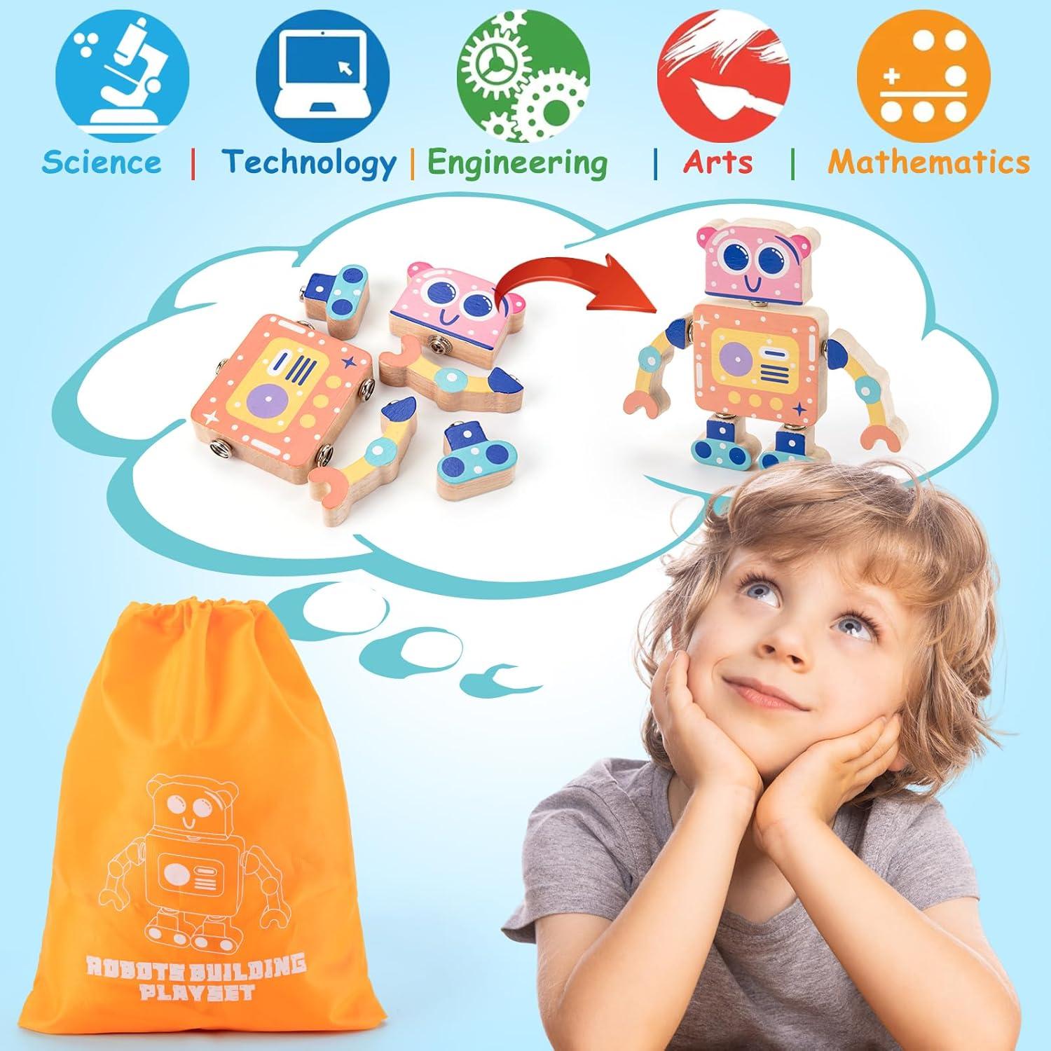 Juguetes de Construcción de Madera Montessori 30 Piezas