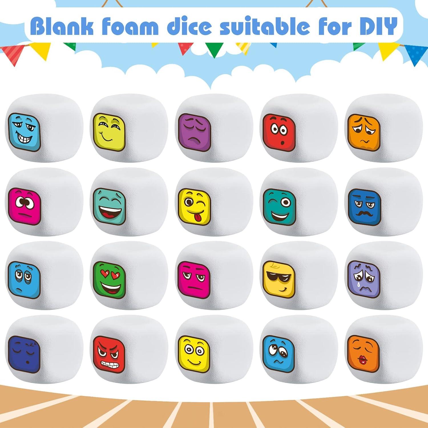 50 Dados Blancos de Espuma EVA Deekin 5 cm para Manualidades