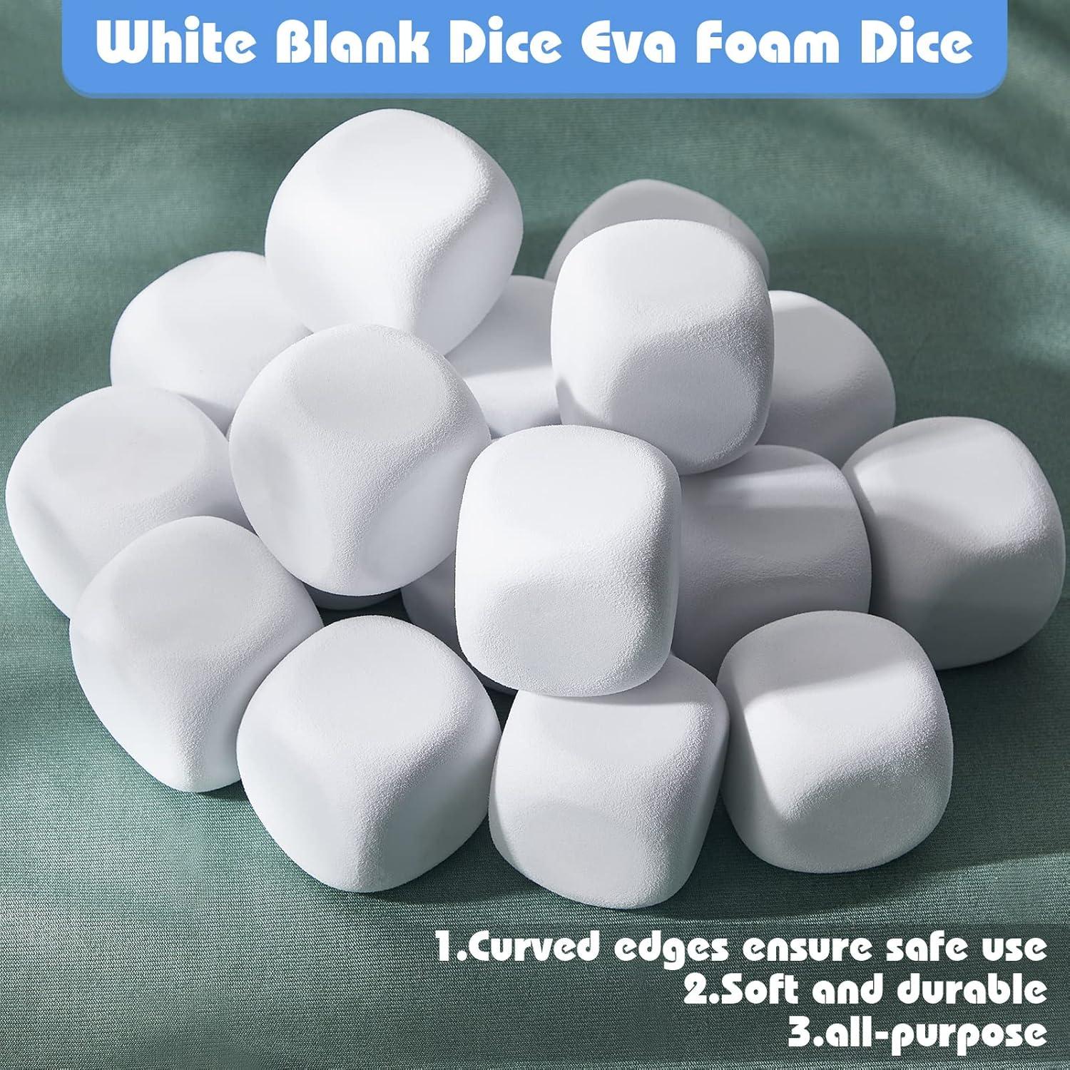50 Dados Blancos de Espuma EVA Deekin 5 cm para Manualidades